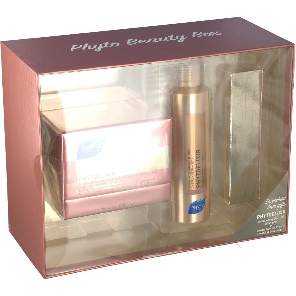 Coffret Phyto PHYTOELEXIR La Crème de soin lavante + PHYTOELIXIR Masque nutrition intense + PHYTOELIXIR Shampooing nutrition intense