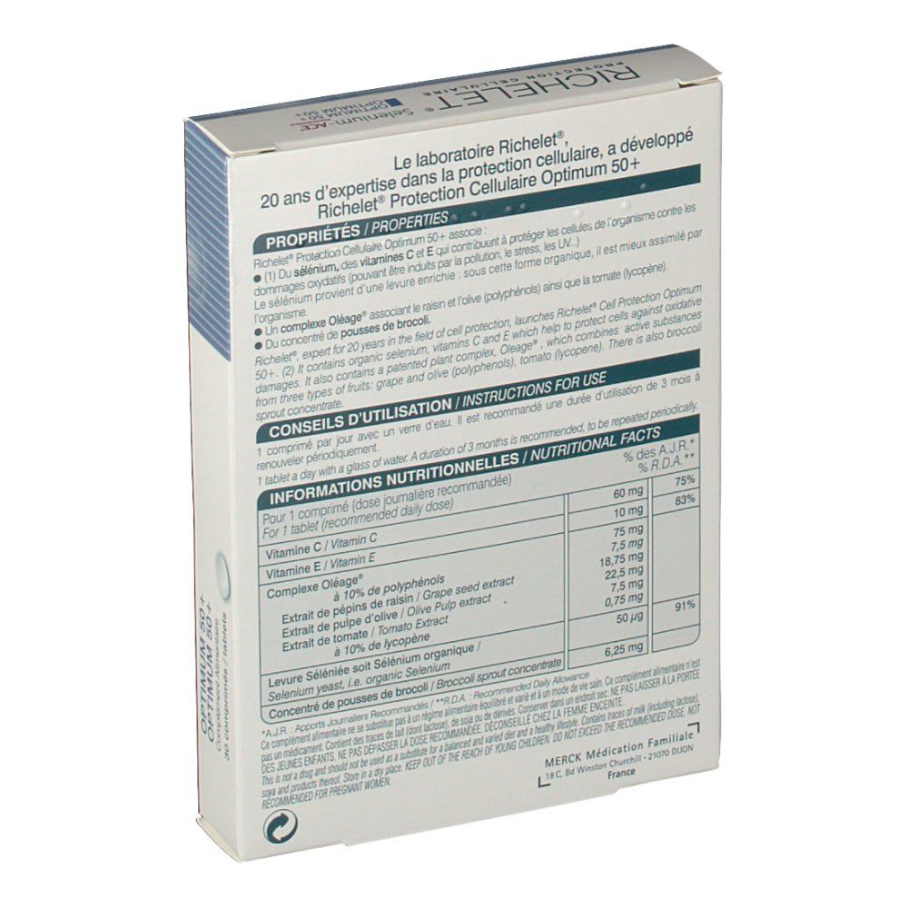 Merck Richelet® Sélénium ACE Optimum 50+ anti-âge