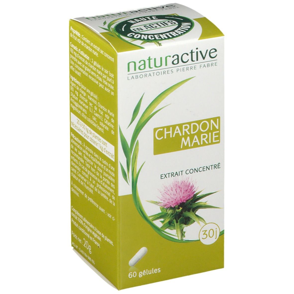 Naturactive Chardon Marie Extrait Concentré, 60 gélules.