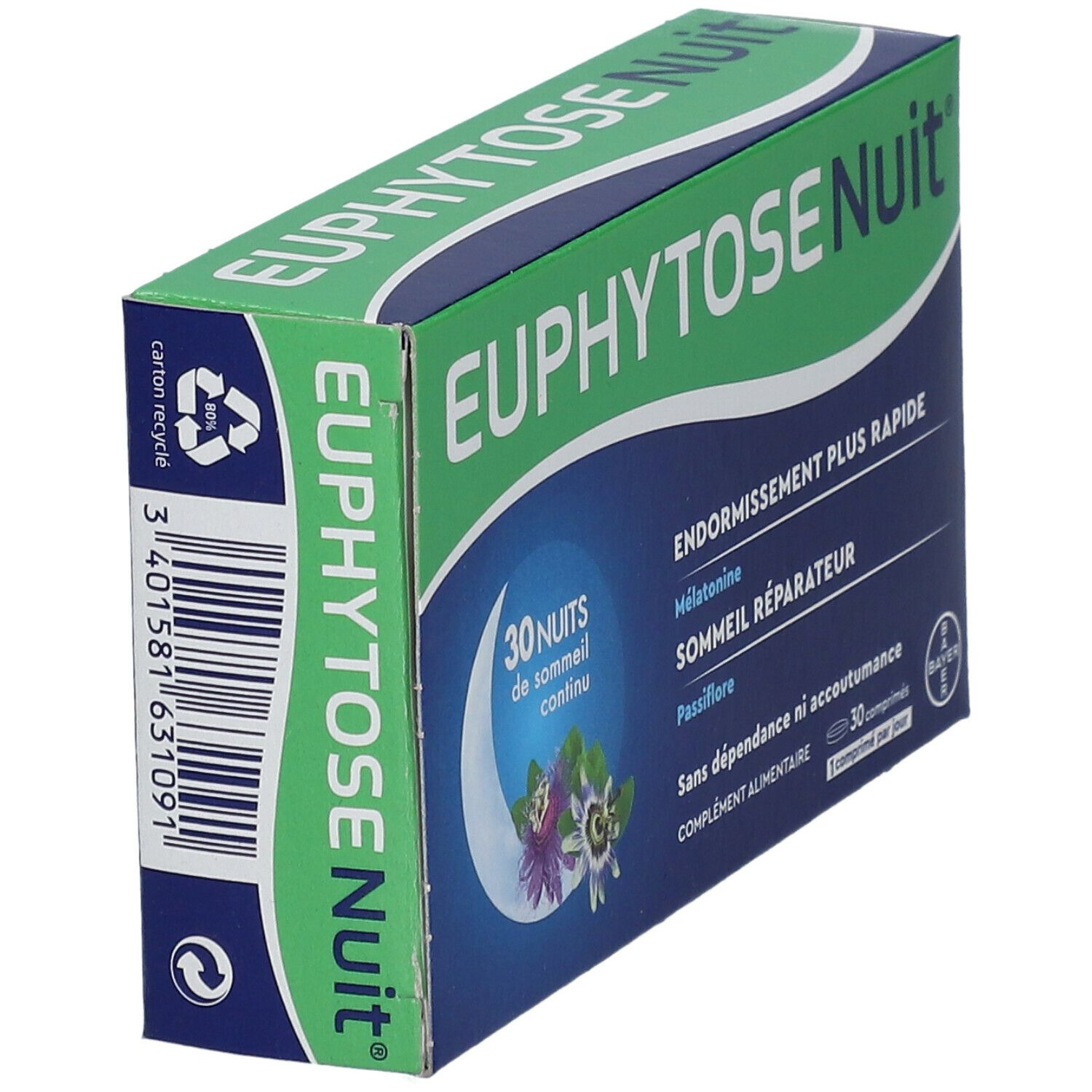 Euphytose Nuit Melatonine + Passiflore, boite de 30 comprimés - La  Pharmacie de Pierre