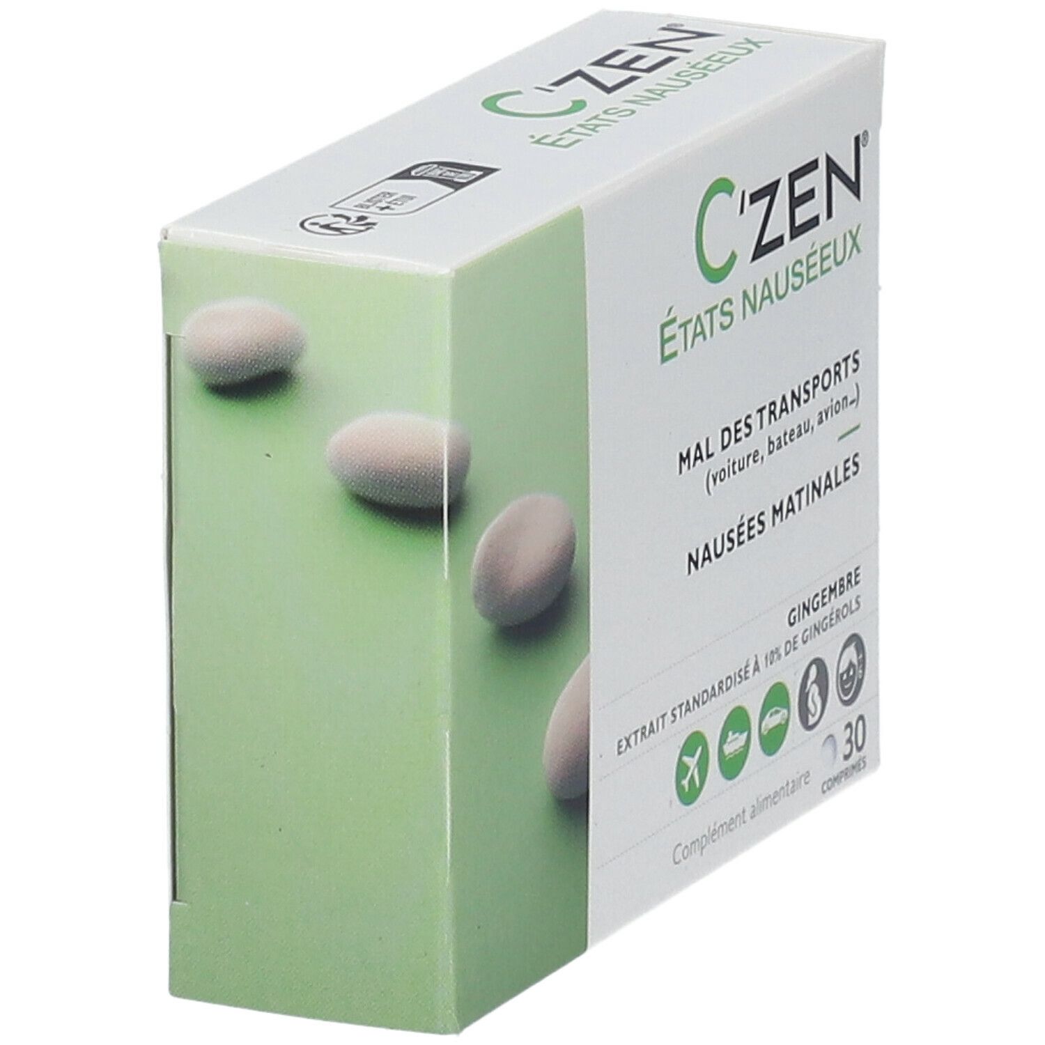 C'ZEN Etats Nauséeux Mal des Transports - Nausées Matinales - 30 comprimés