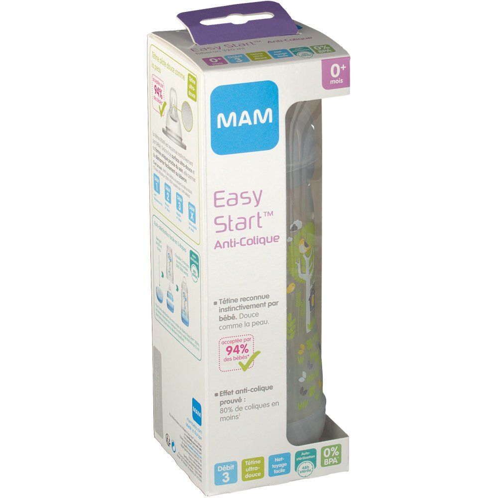 MAM Biberon anti-colique Easy Start 320 ml Nature Meadow au