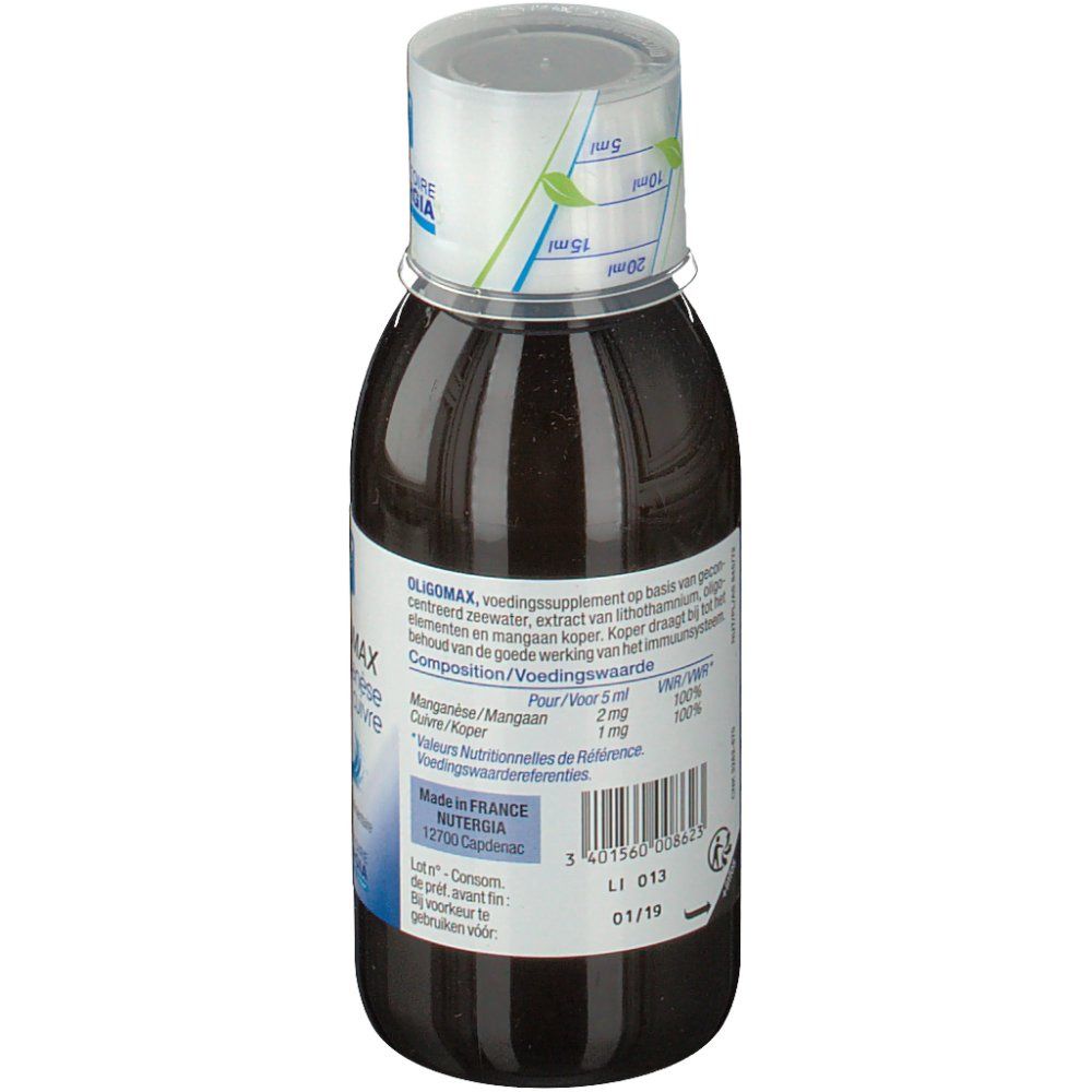 Laboratoire Nutergia Oligomax mangnèse cuivre