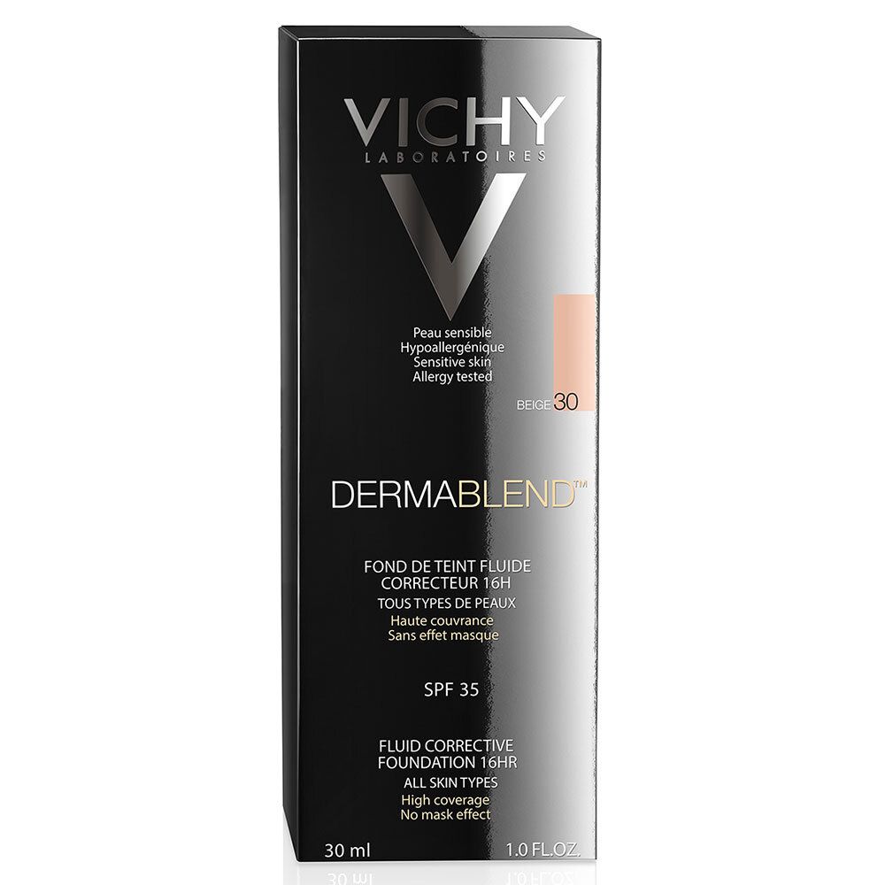 VICHY Dermablend Fond de teint fluide correcteur Tube 30ml - Teinte 30 BEIGE