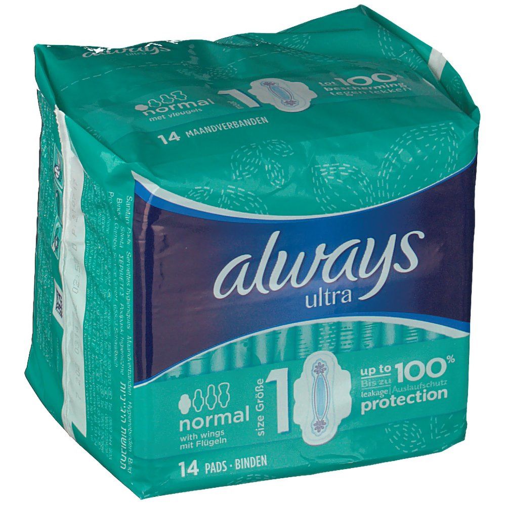 always Ultra Normal Taille 1 Serviettes hygiéniques avec ailettes