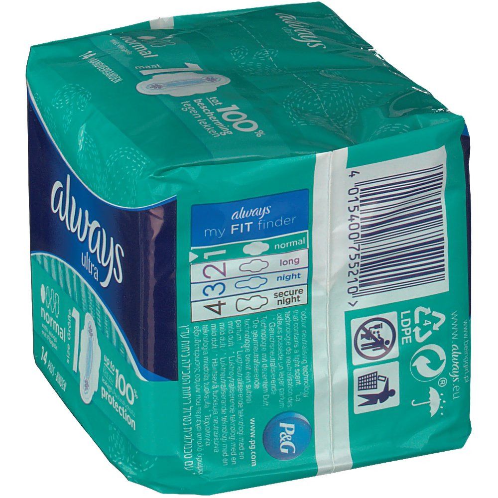 always Ultra Normal Taille 1 Serviettes hygiéniques avec ailettes