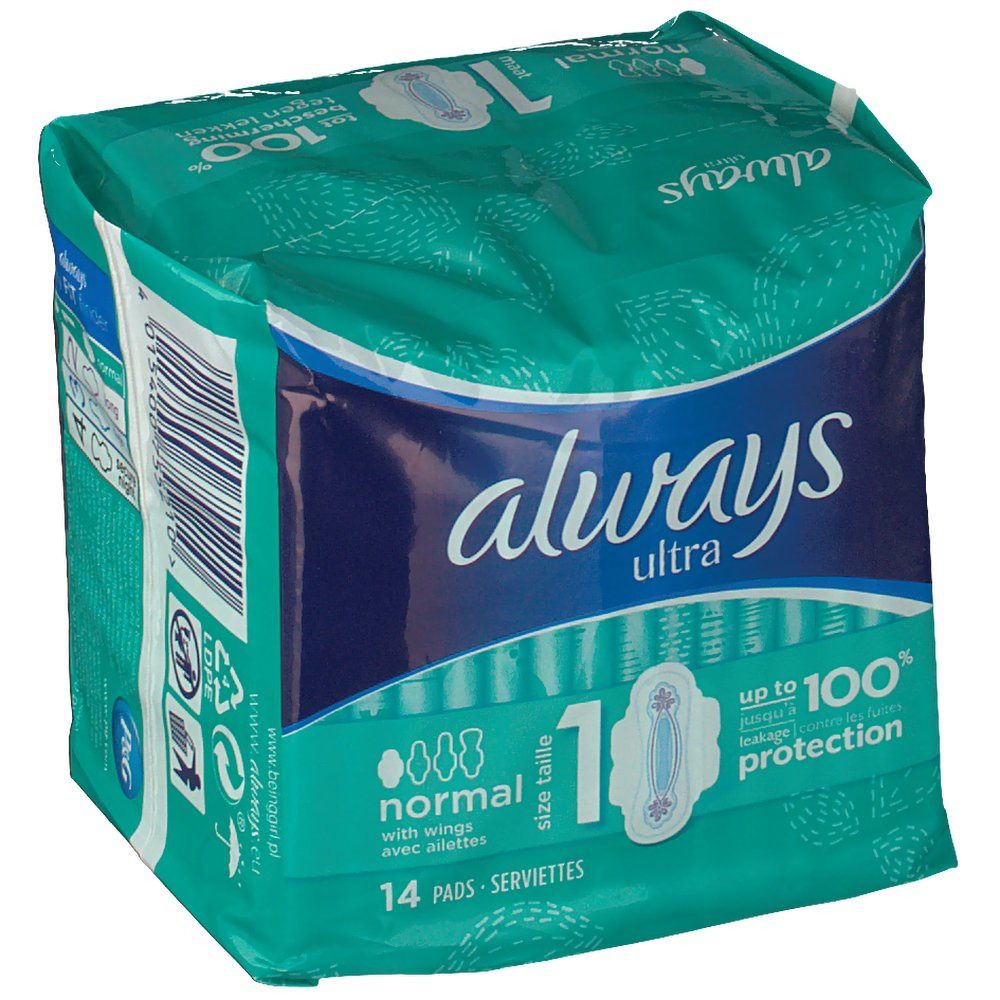 always Ultra Normal Taille 1 Serviettes hygiéniques avec ailettes