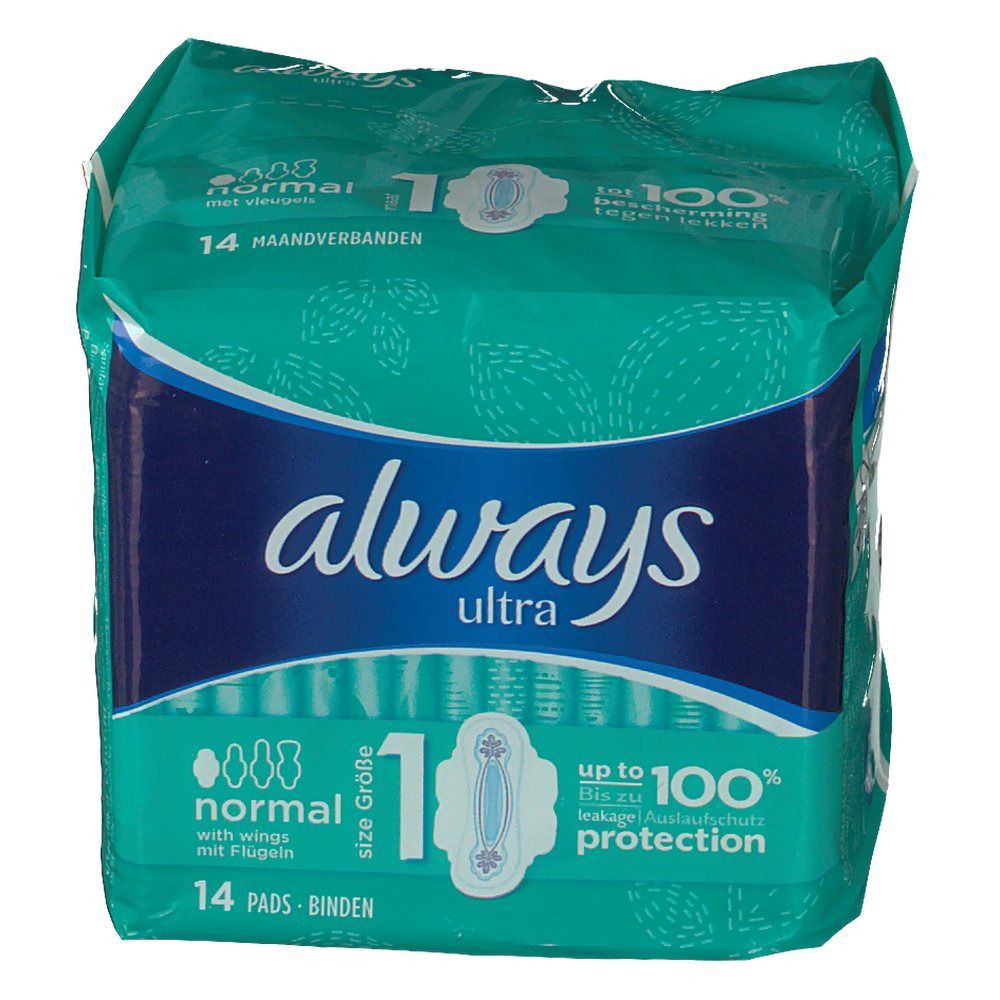always Ultra Normal Taille 1 Serviettes hygiéniques avec ailettes