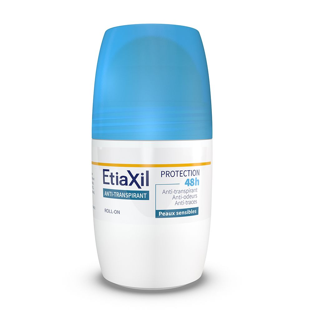 ETIAXIL - Déodorant Anti-transpirant -  Traitement Transpiration Modérée - Aisselles - Protection 48h - Roll on - Fabriqué en France - Lot de 2