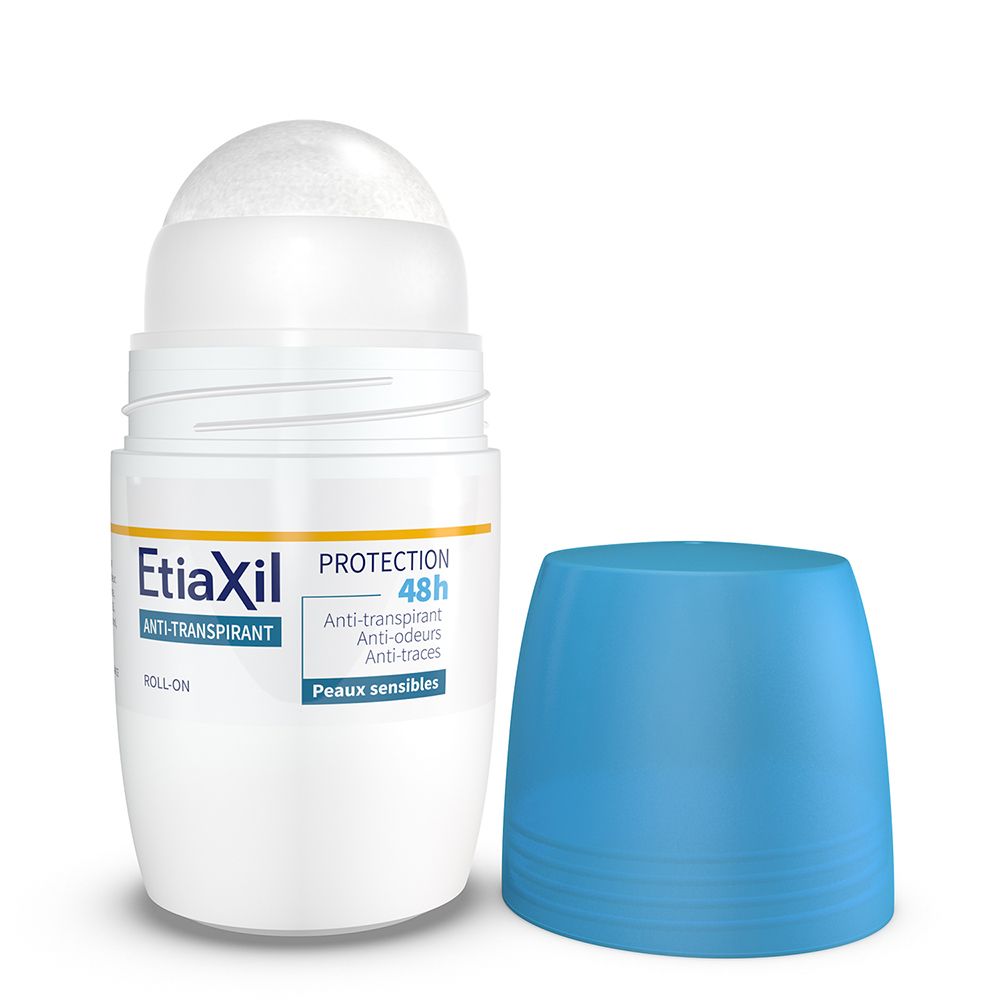 ETIAXIL - Déodorant Anti-transpirant -  Traitement Transpiration Modérée - Aisselles - Protection 48h - Roll on - Fabriqué en France - Lot de 2