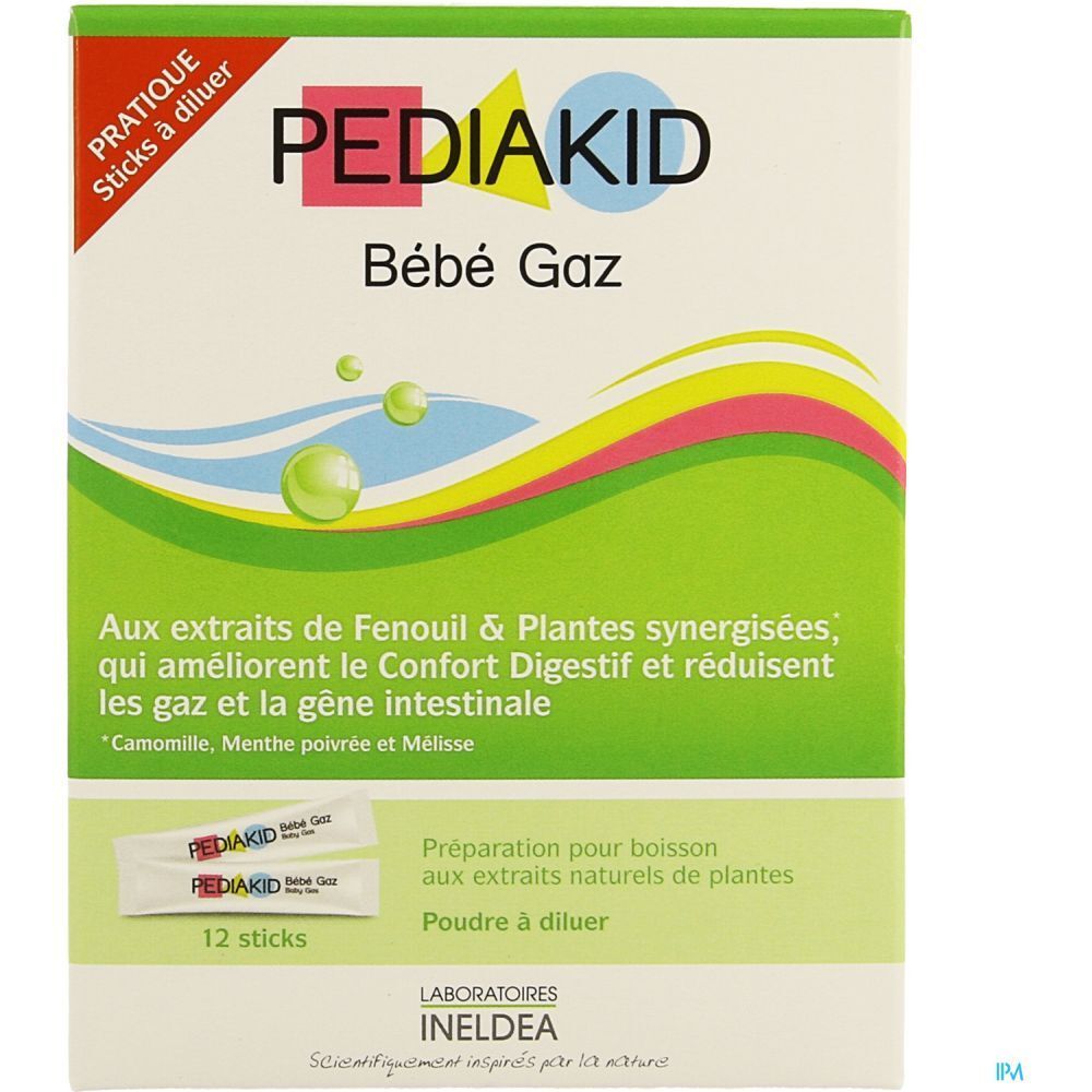 PEDIAKID - Bébé Gaz - Aux extraits de plantes & fibres - Aide à réduire les  gaz et à