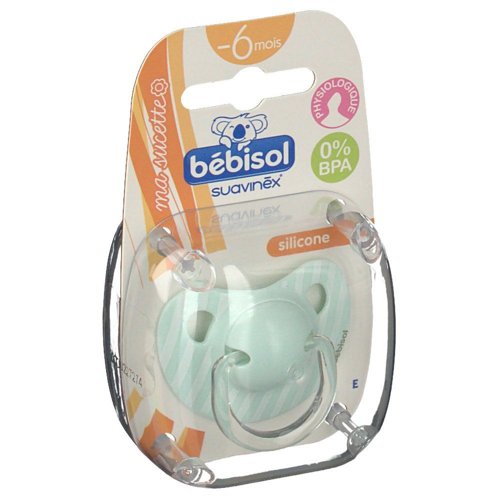 Bébisol sucette réversible silicone -6 mois (Couleur non sélectionnable)