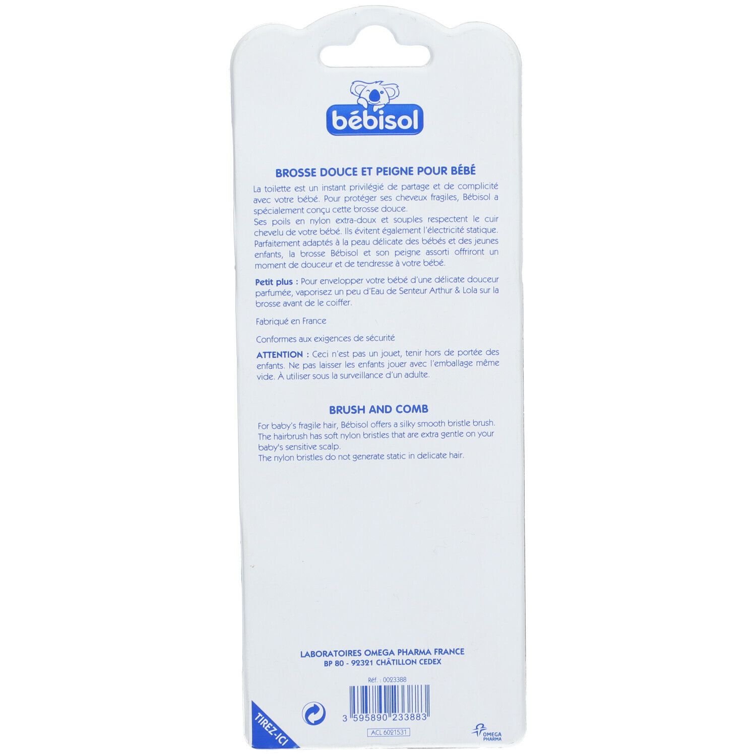 bébisol Brosse douce pour bébé (Couleur non sélectionnable)​