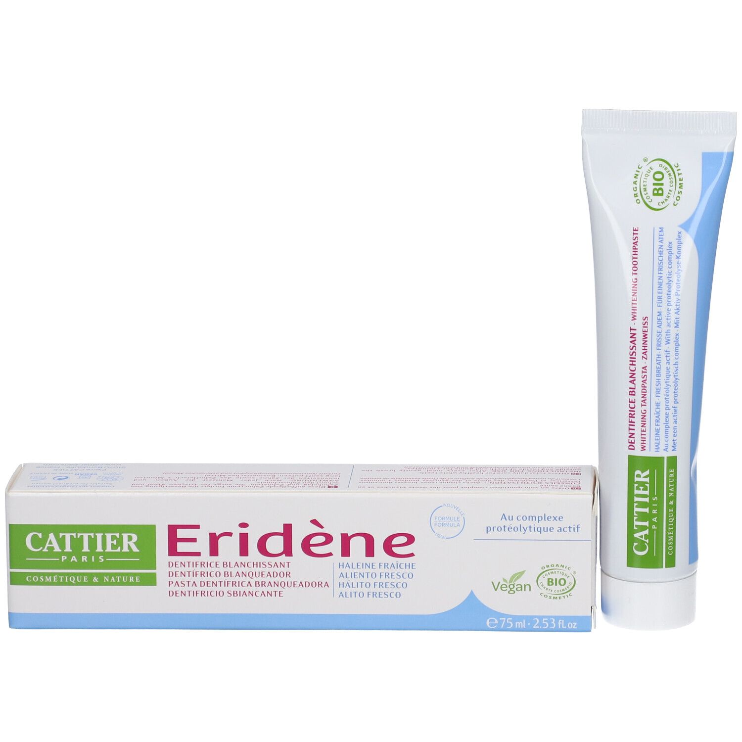 Cattier Eridène Dentifrice blanchissant Haleine fraîche