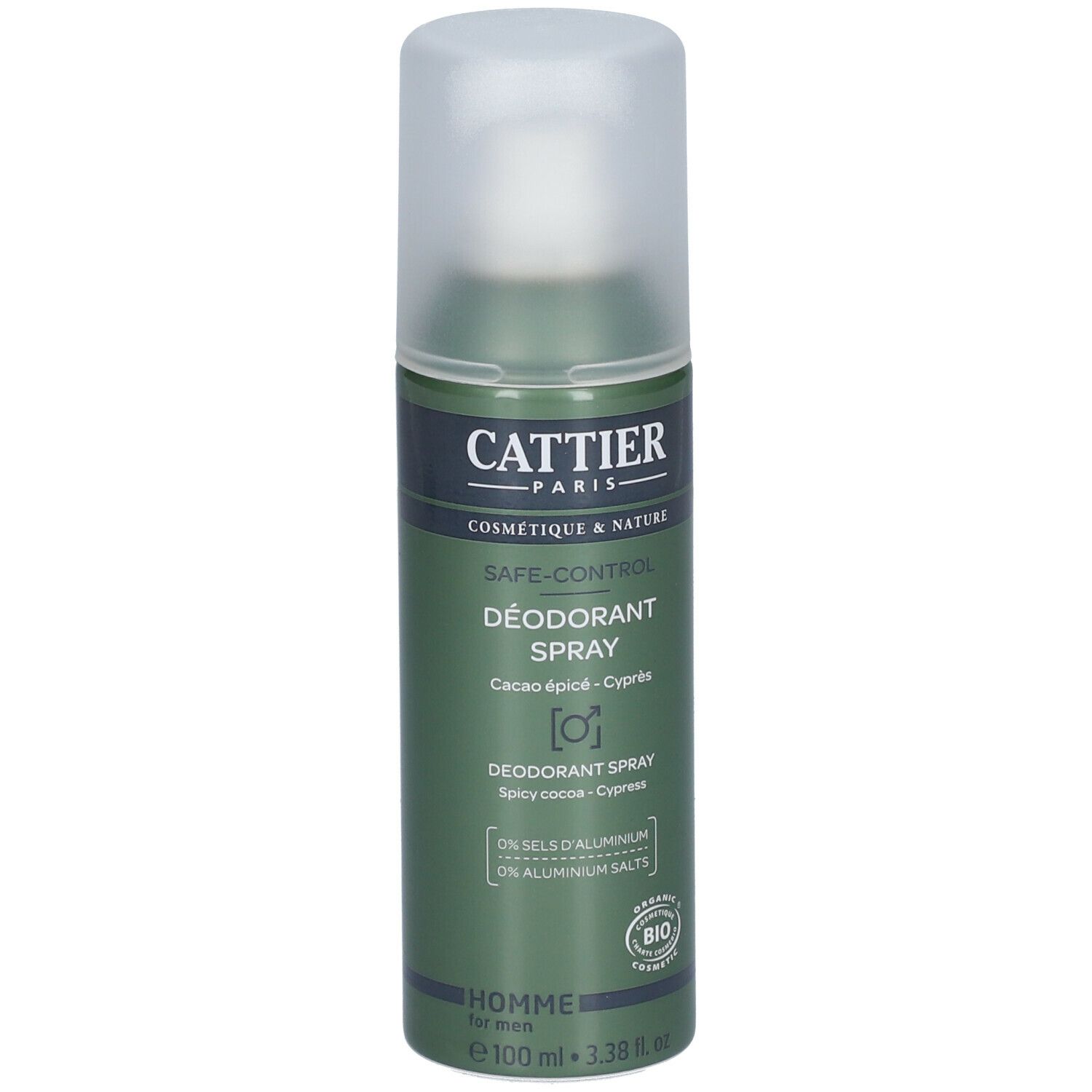 Cattier Homme Déodorant spray safe-control