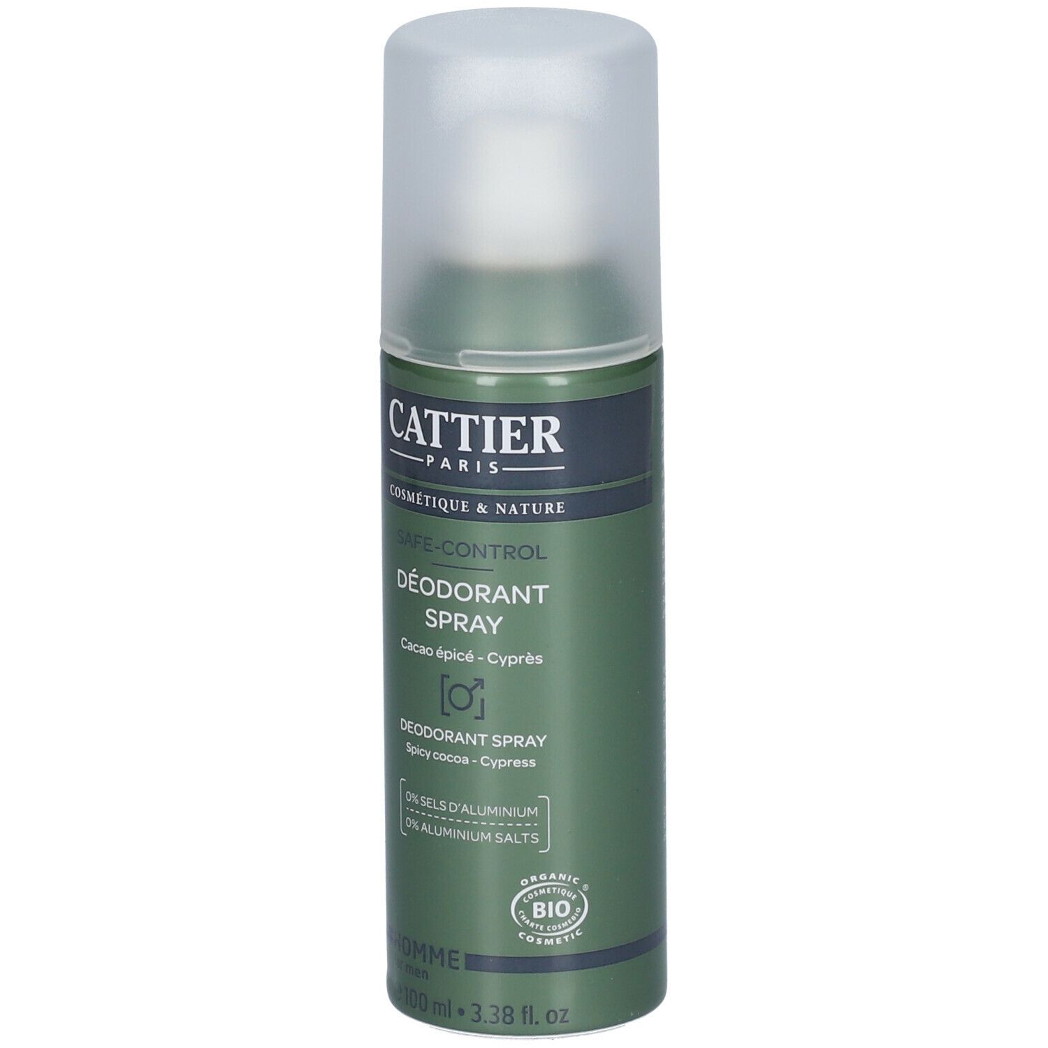 Cattier Homme Déodorant spray safe-control