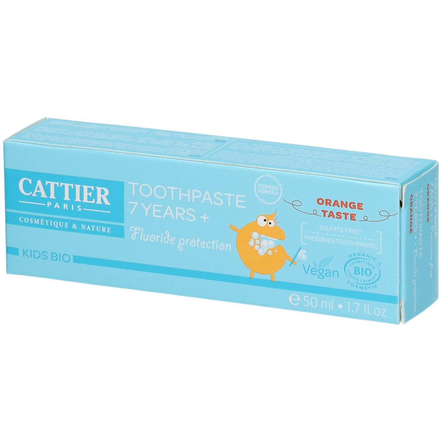 Cattier Dentifrice 7 ans et + goût orange