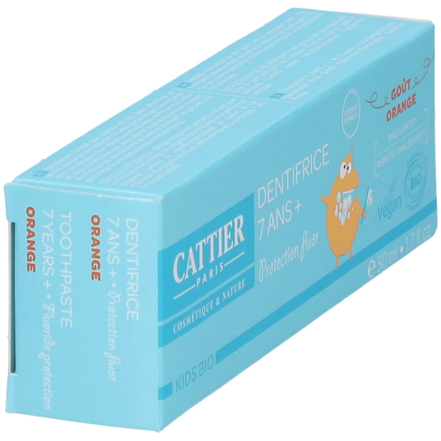 Cattier Dentifrice 7 ans et + goût orange