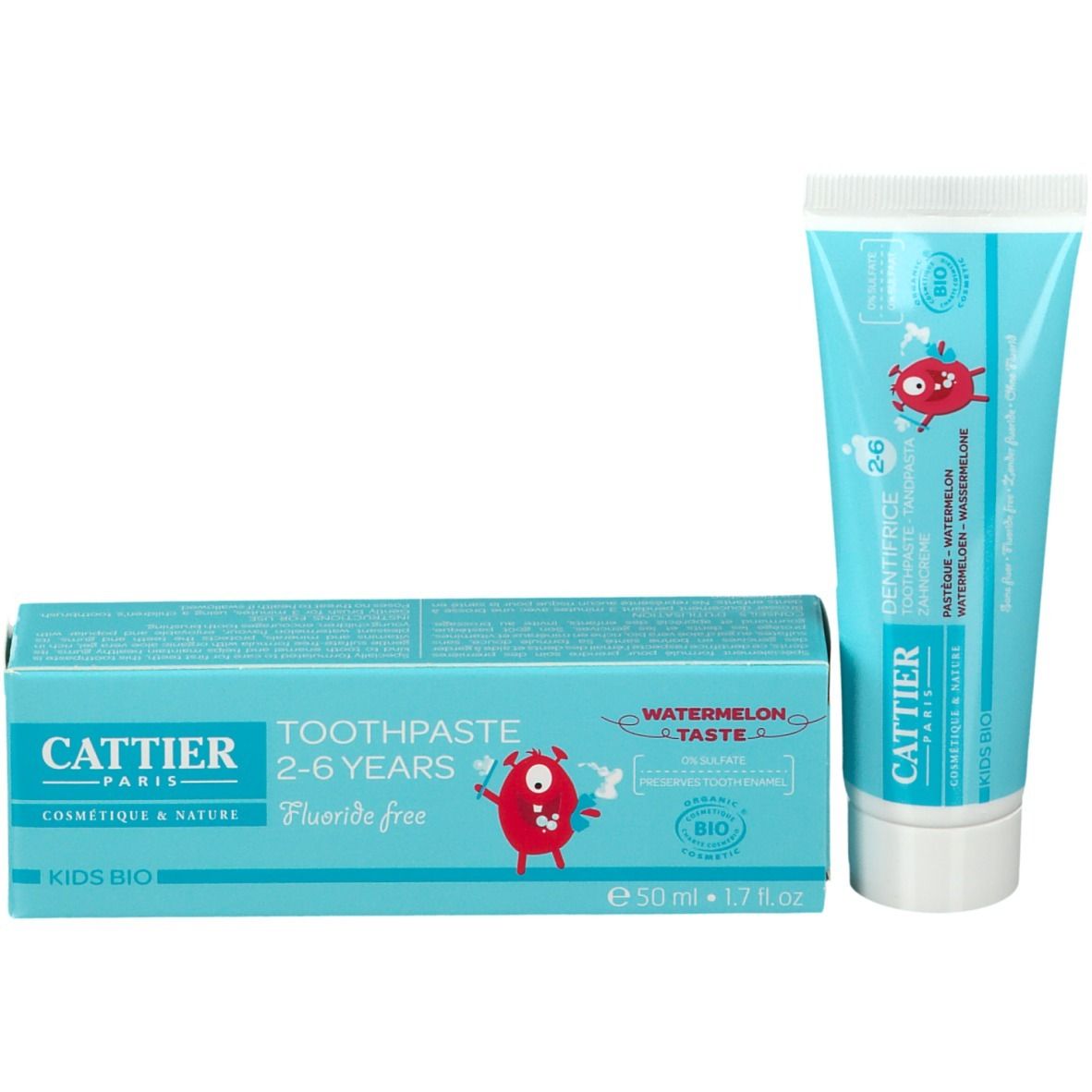 Cattier Dentifrice 2 - 6 ans Goût Pastèque