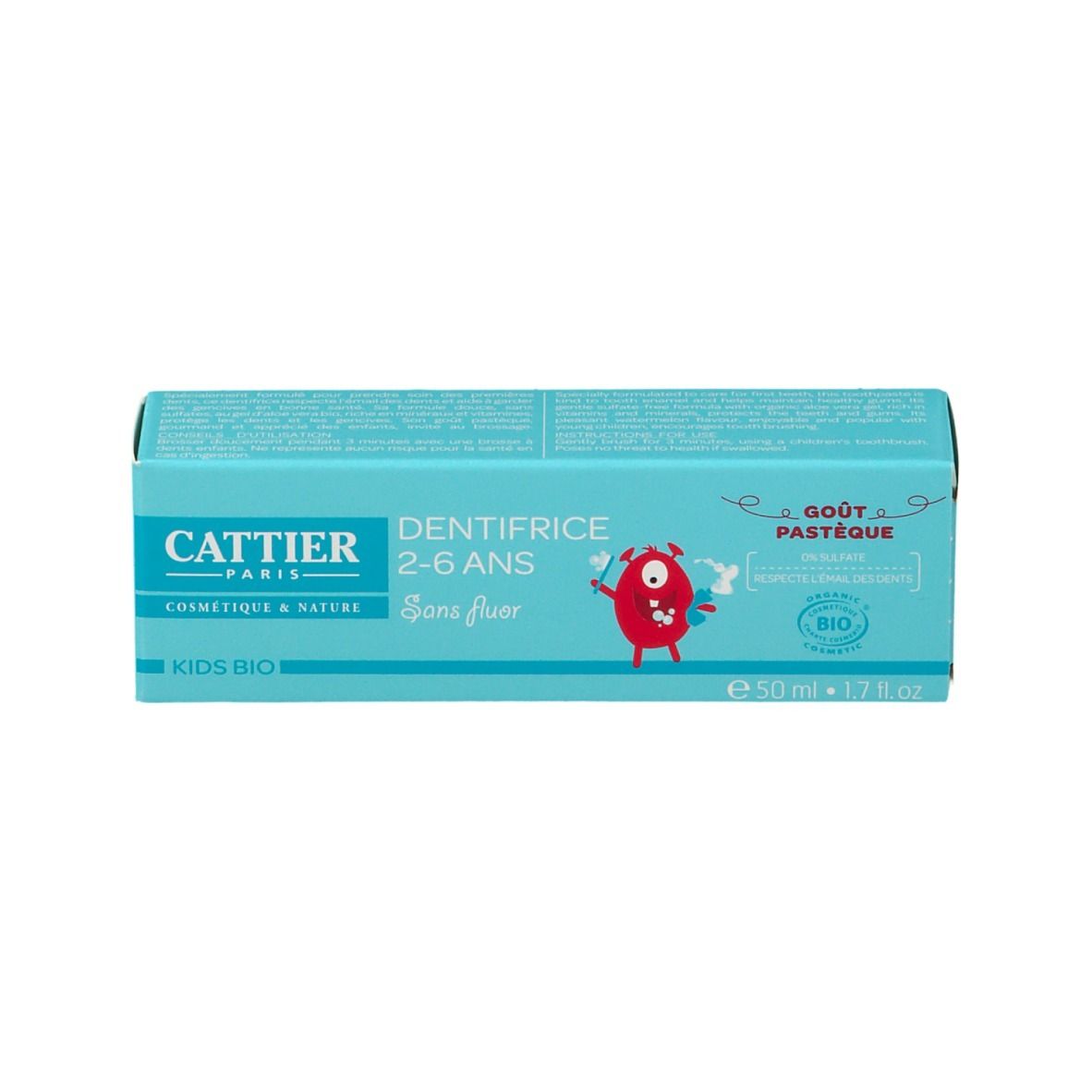 Cattier Dentifrice 2 - 6 ans Goût Pastèque
