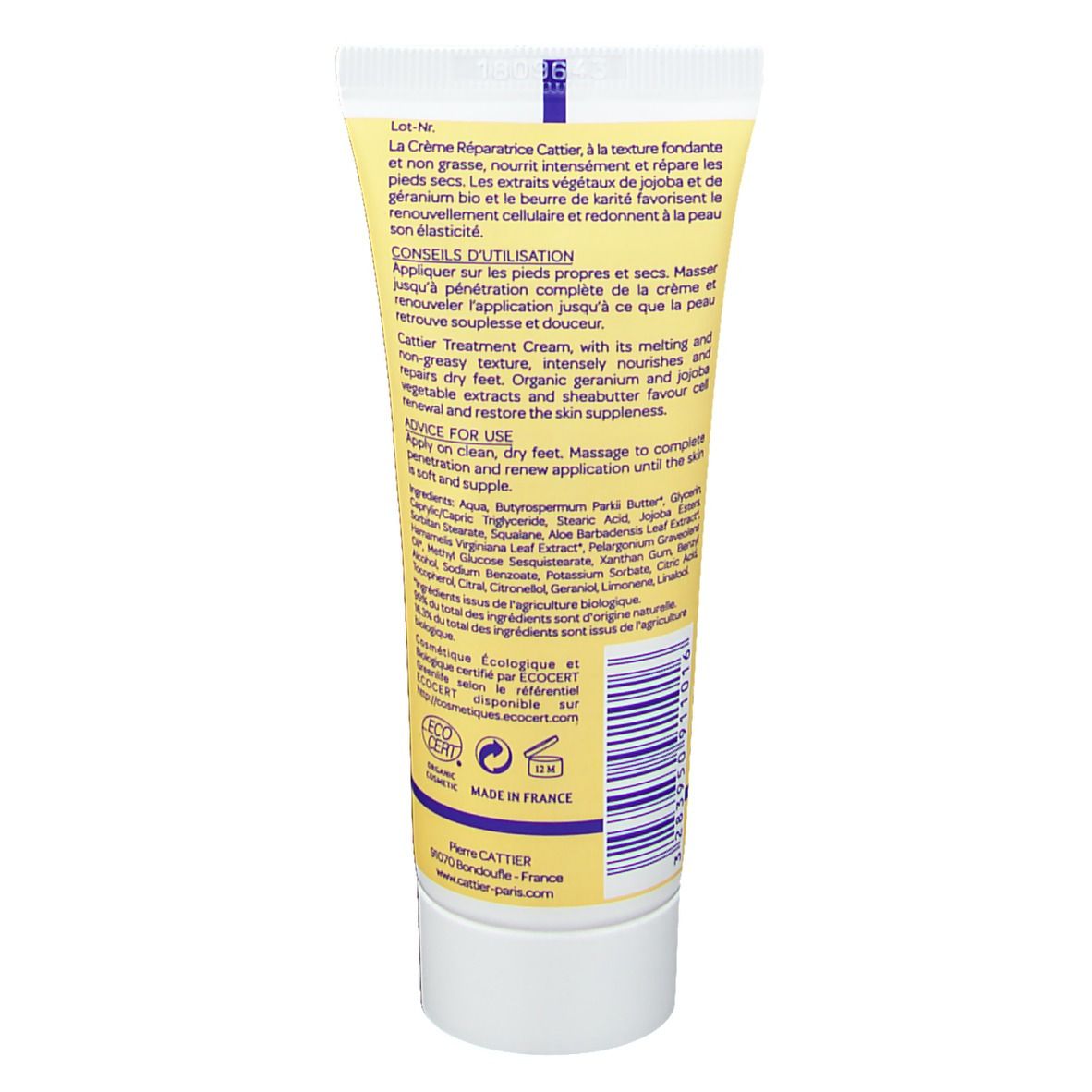 Cattier Crème réparatrice pieds secs