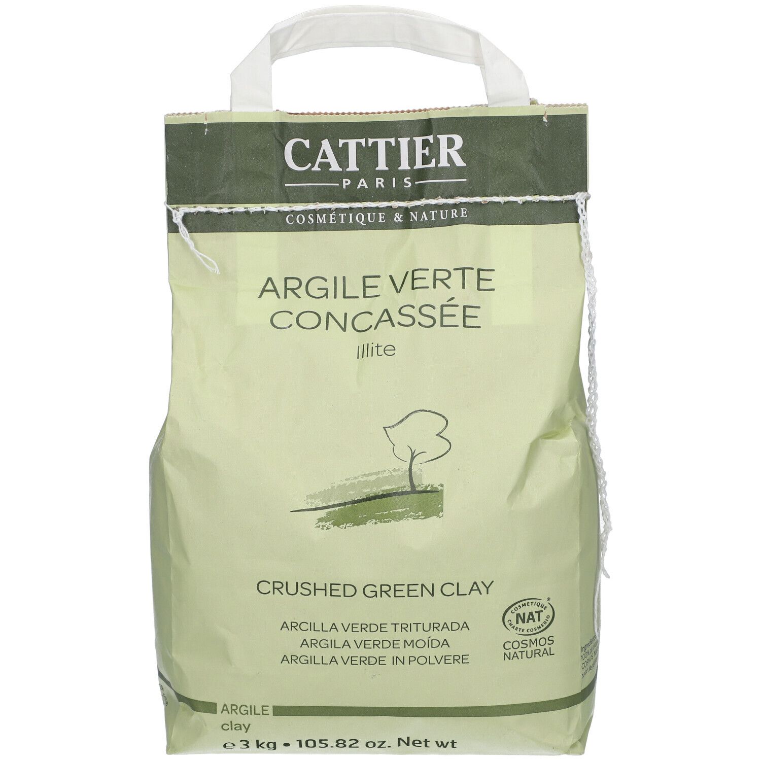 Cattier Argile verte concassée 3 kg en poudre