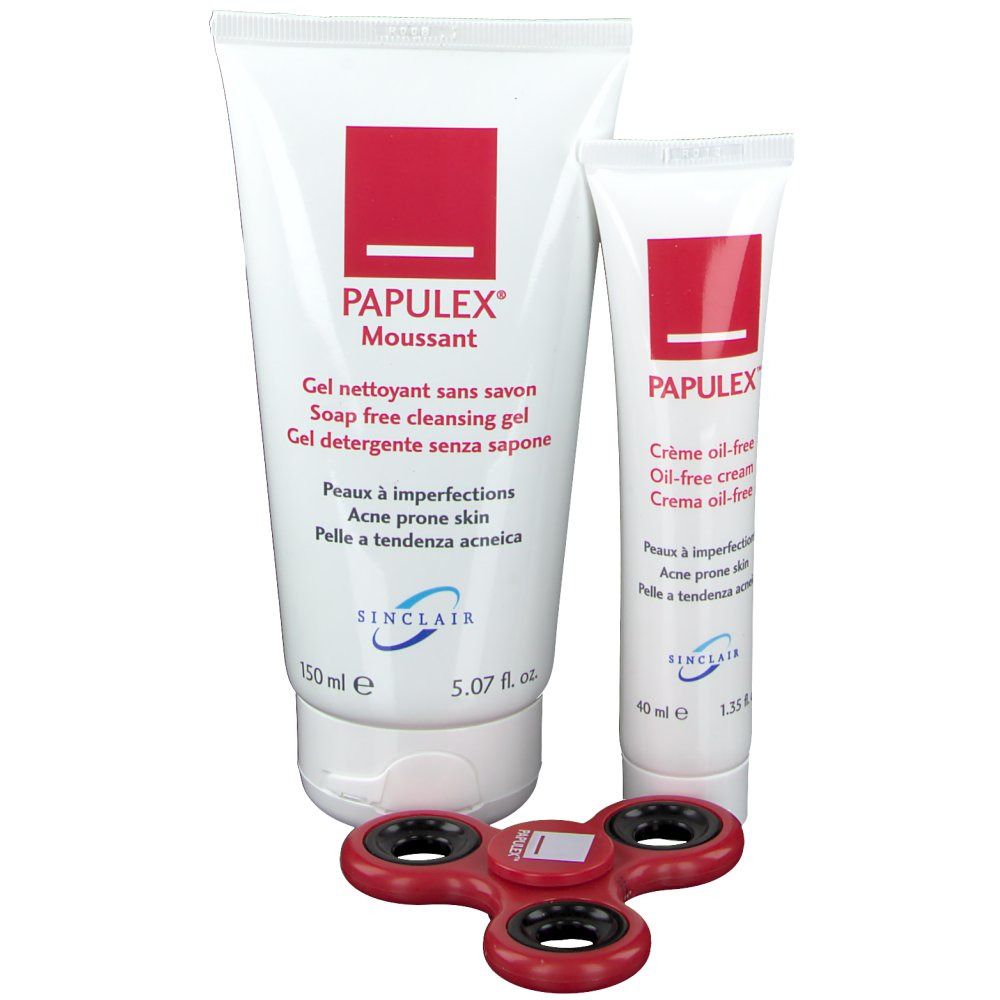 PAPULEX® Moussant Gel nettoyant sans savon + Crème oil-free