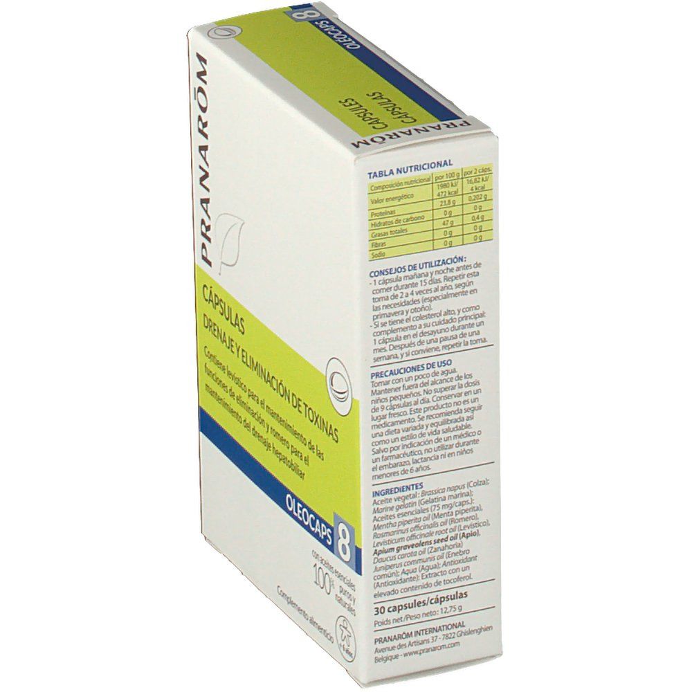 Pranarom Oléocaps 8 Drainage & Détoxination