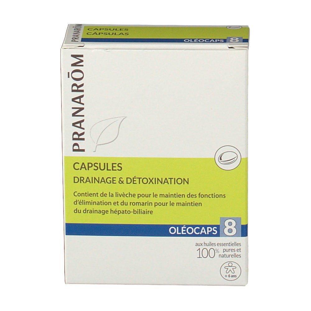 Pranarom Oléocaps 8 Drainage & Détoxination