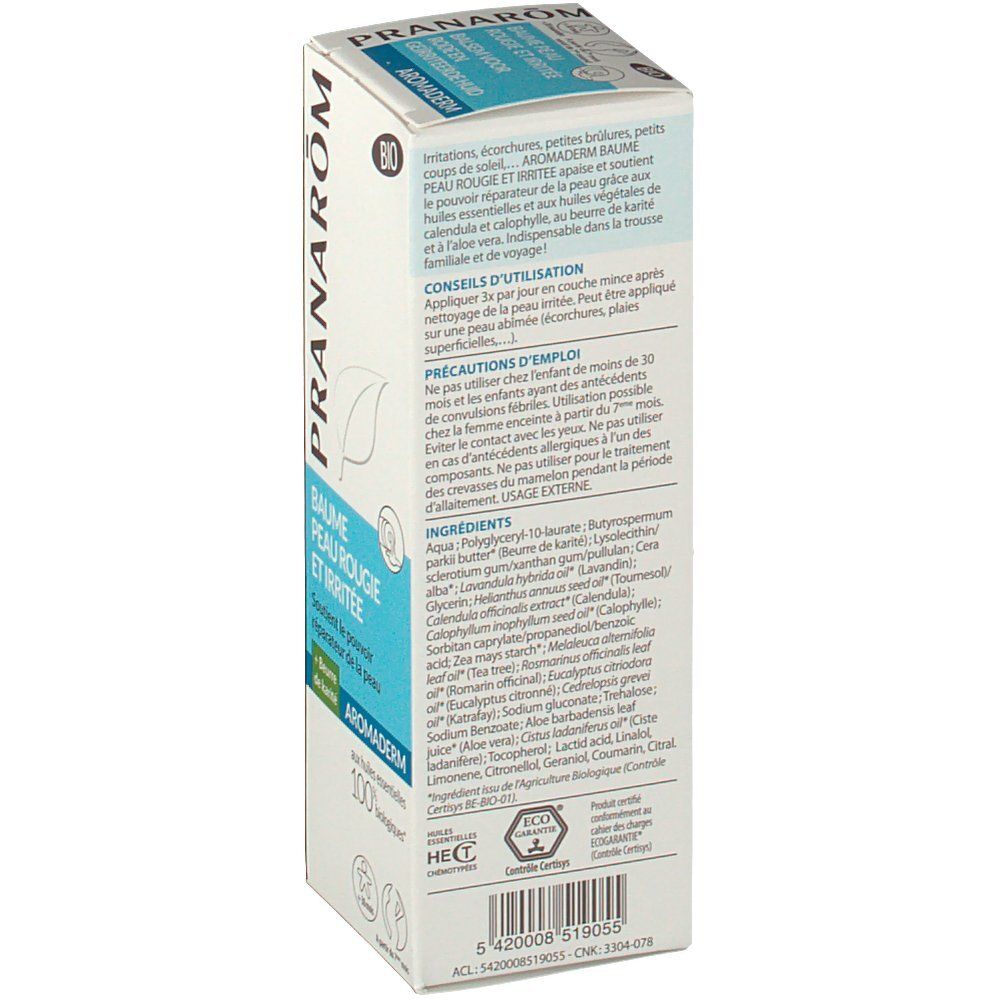 Pranarom Aromaderm Baume peau rougie et irritée