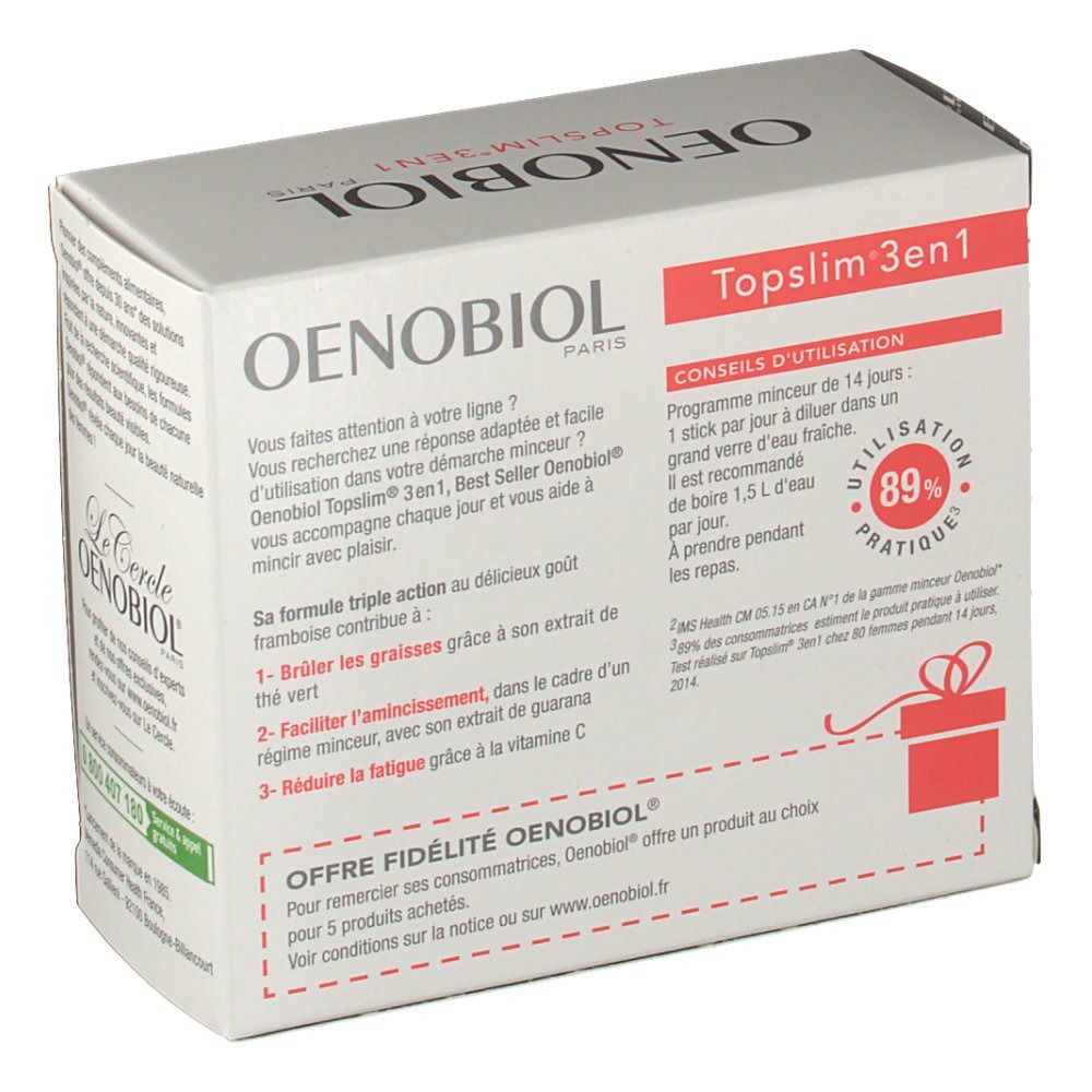 Oenobiol Minceur Topslim® 3 en 1 framboise