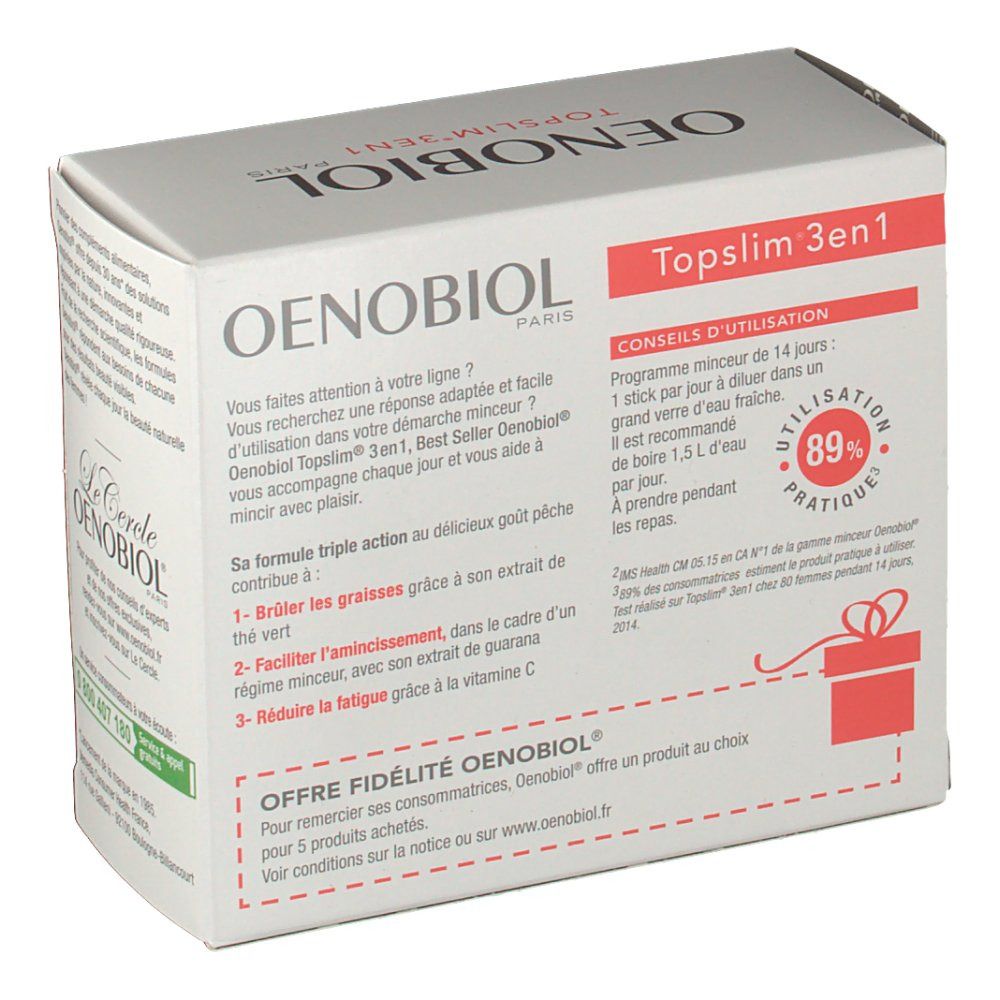 Oenobiol Minceur Topslim® 3 en 1 pêche