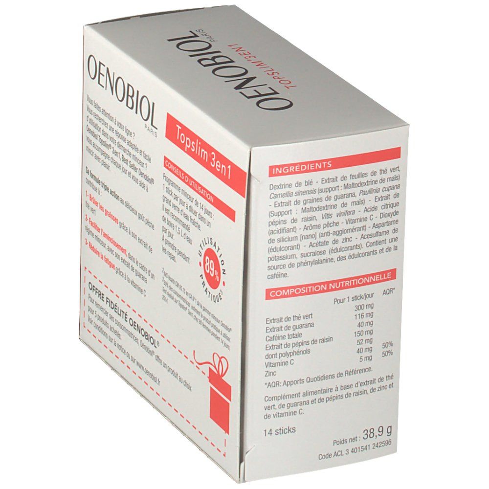 Oenobiol Minceur Topslim® 3 en 1 pêche