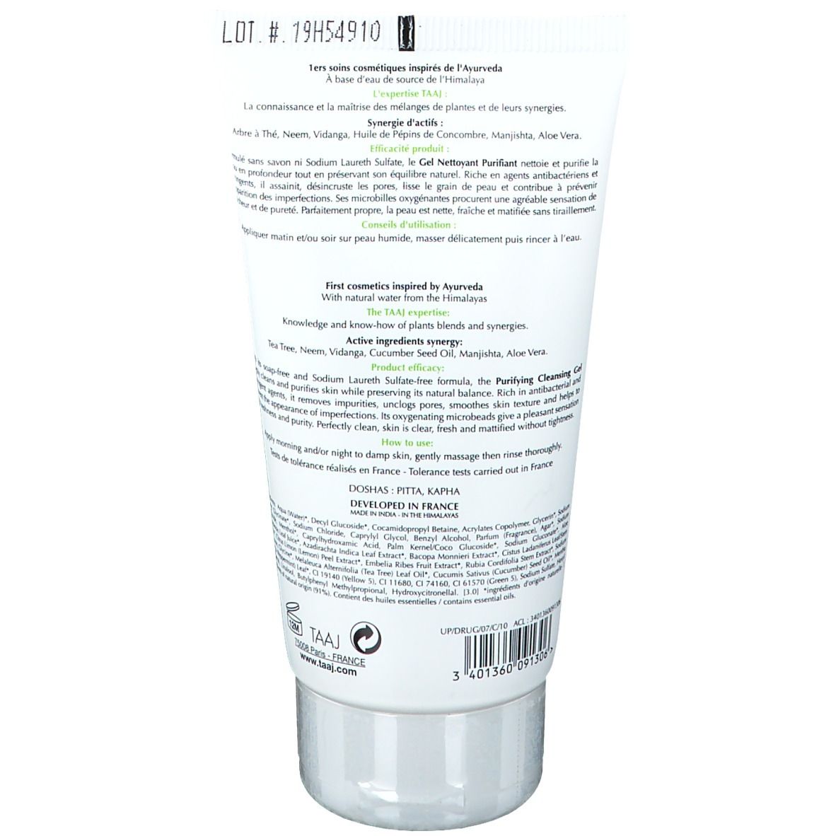 TAAJ Jaïpure Gel nettoyant purifiant