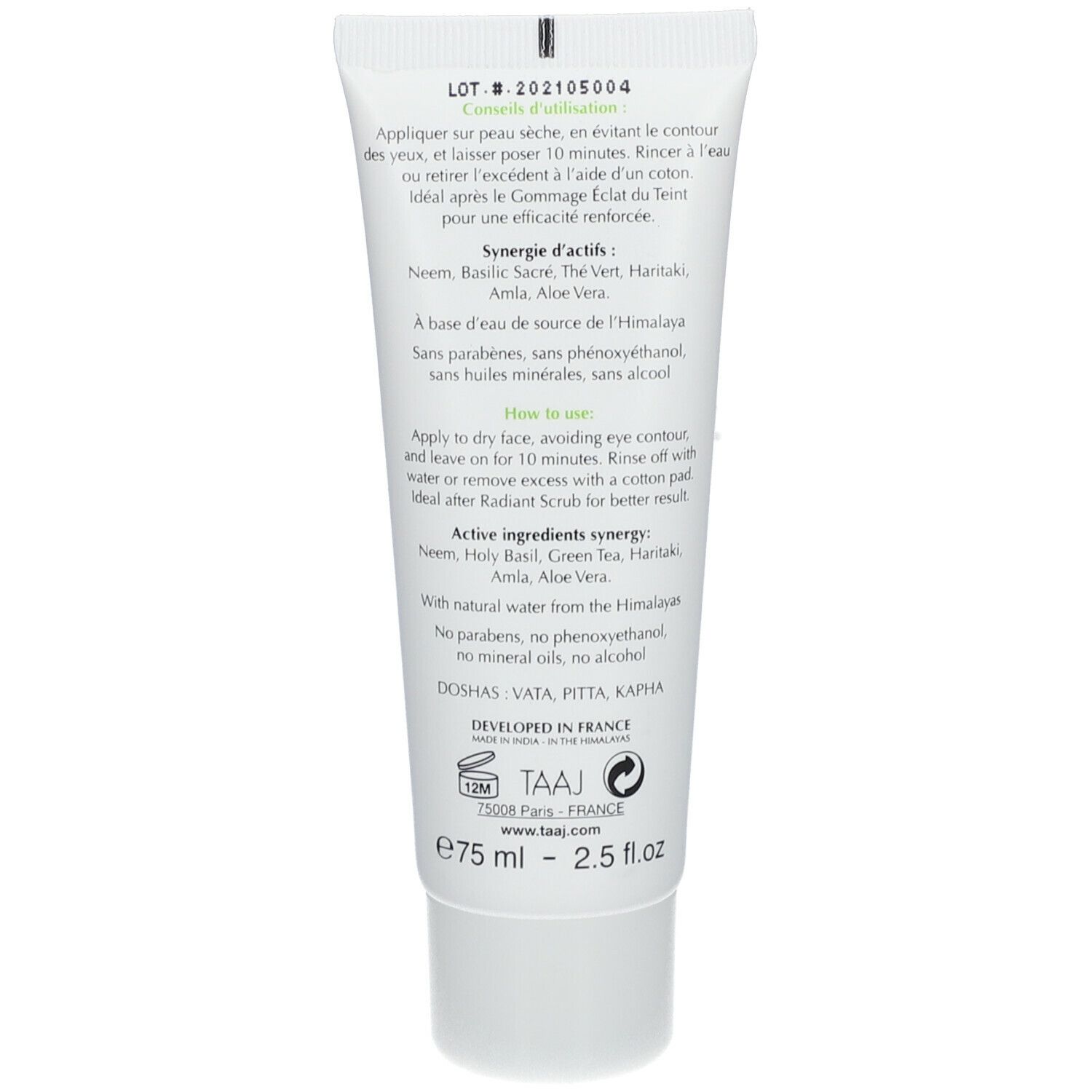 TAAJ Jaïpure Masque détox