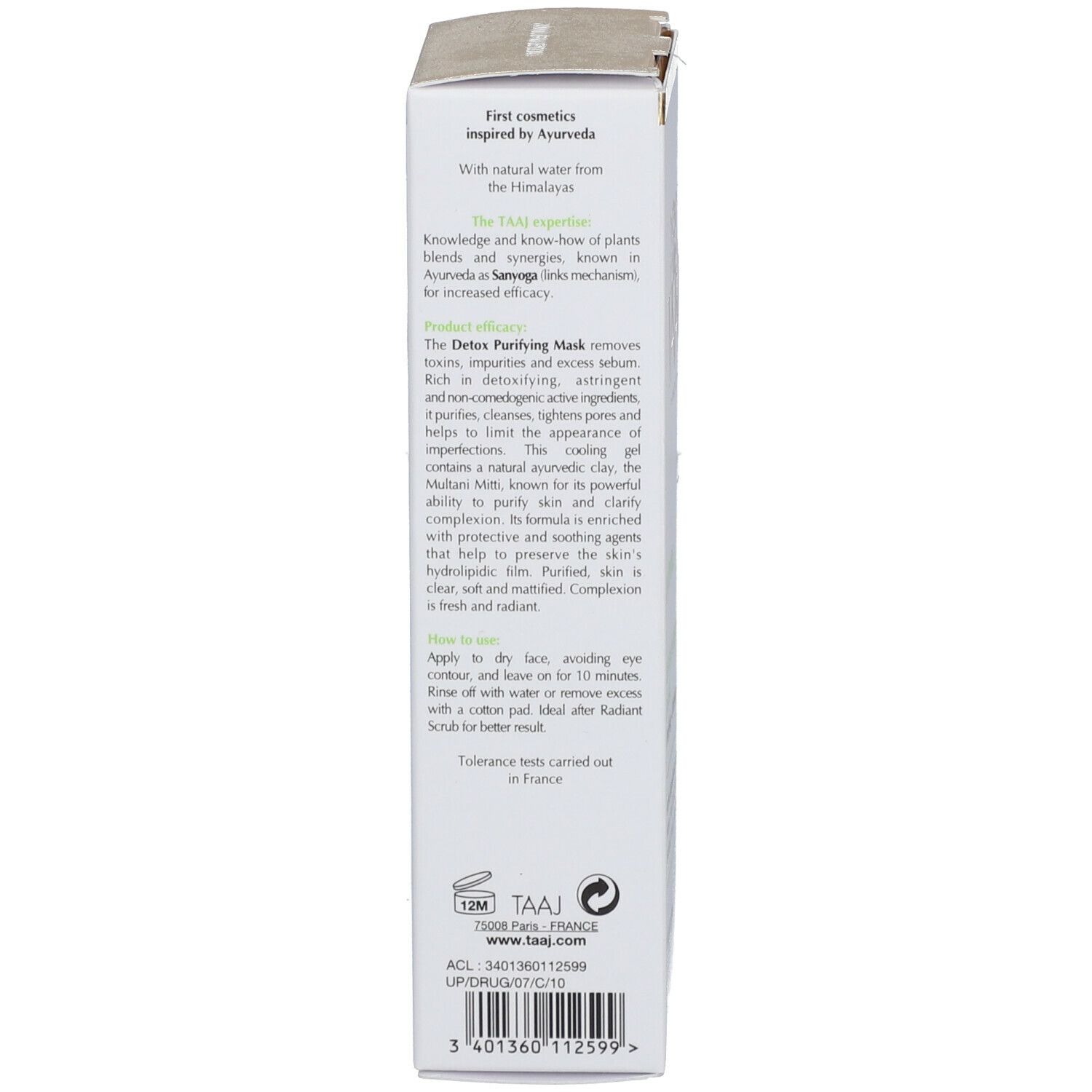 TAAJ Jaïpure Masque détox