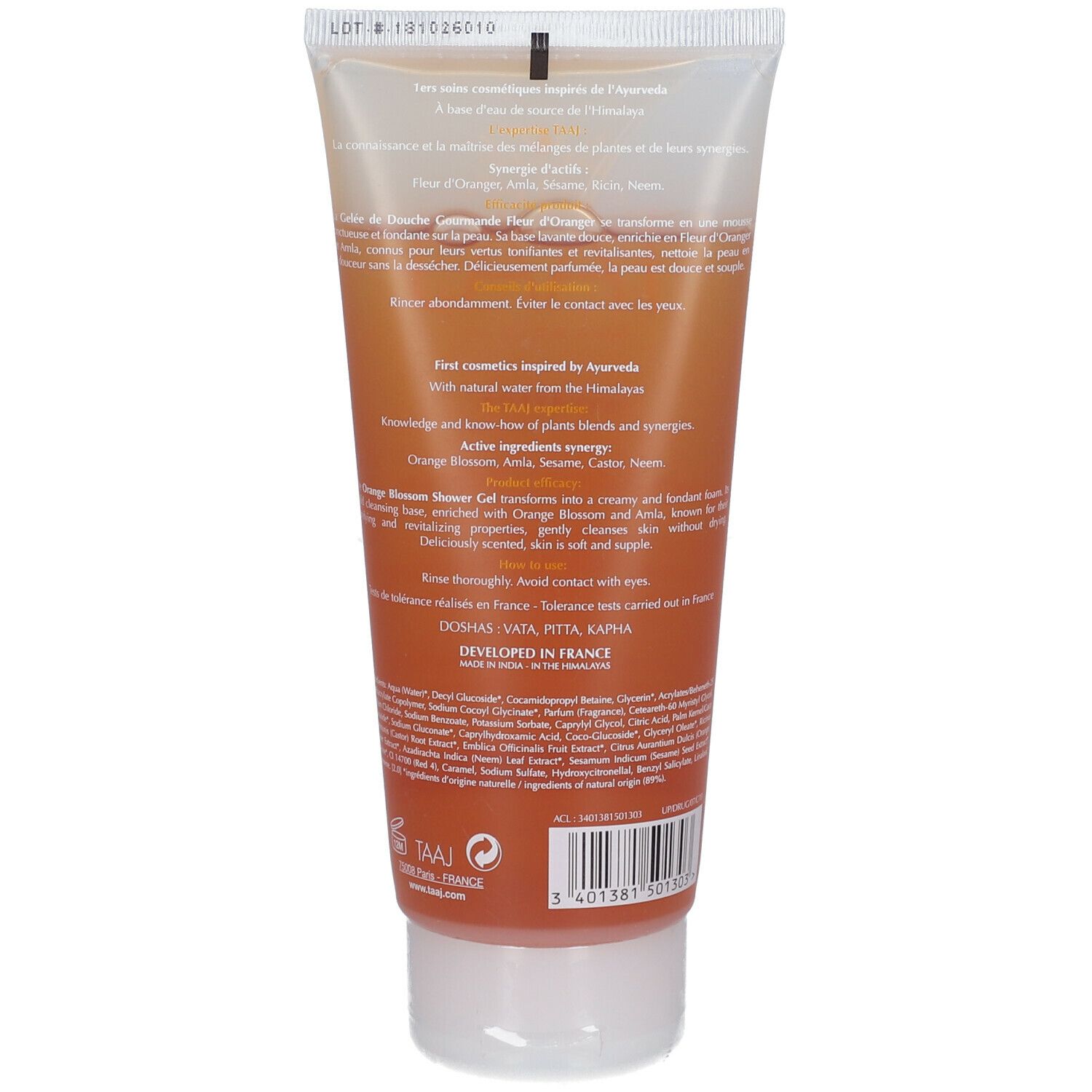 TAAJ Abhyanga - Body Gelée de Douche Gourmande Fleur d'Oranger
