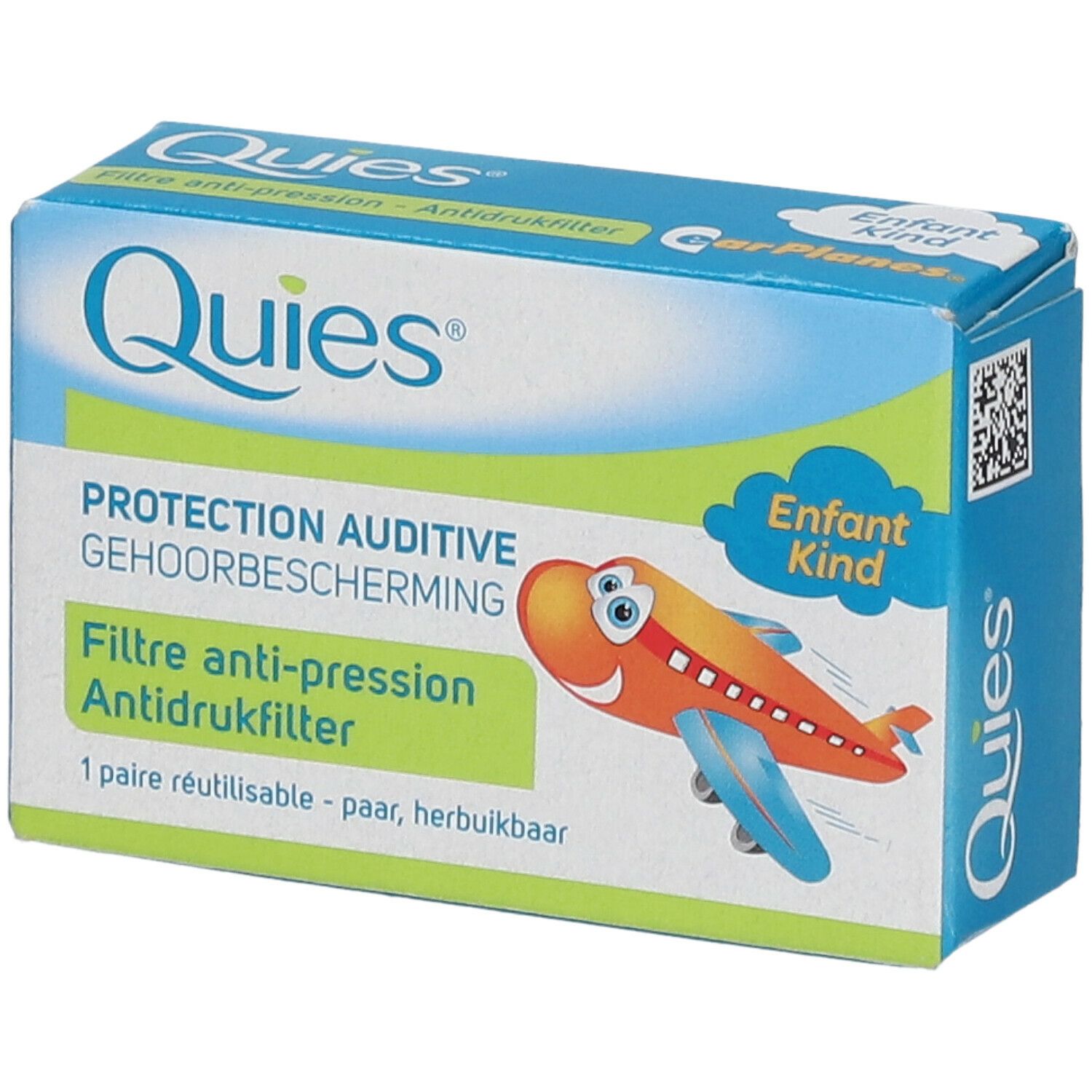 Quies Protection auditive Filtre anti-pression Earplane - Spécial avion  Enfant 1 pc(s) - Redcare Pharmacie