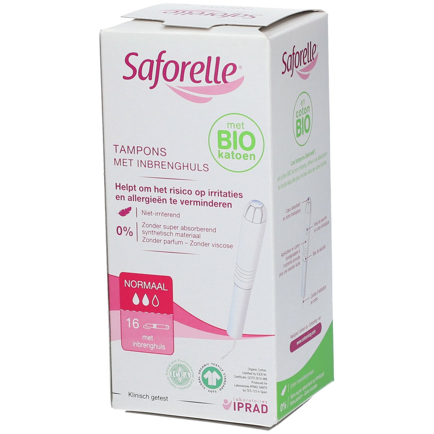 Saforelle® Tampon avec applicateur Coton BIO