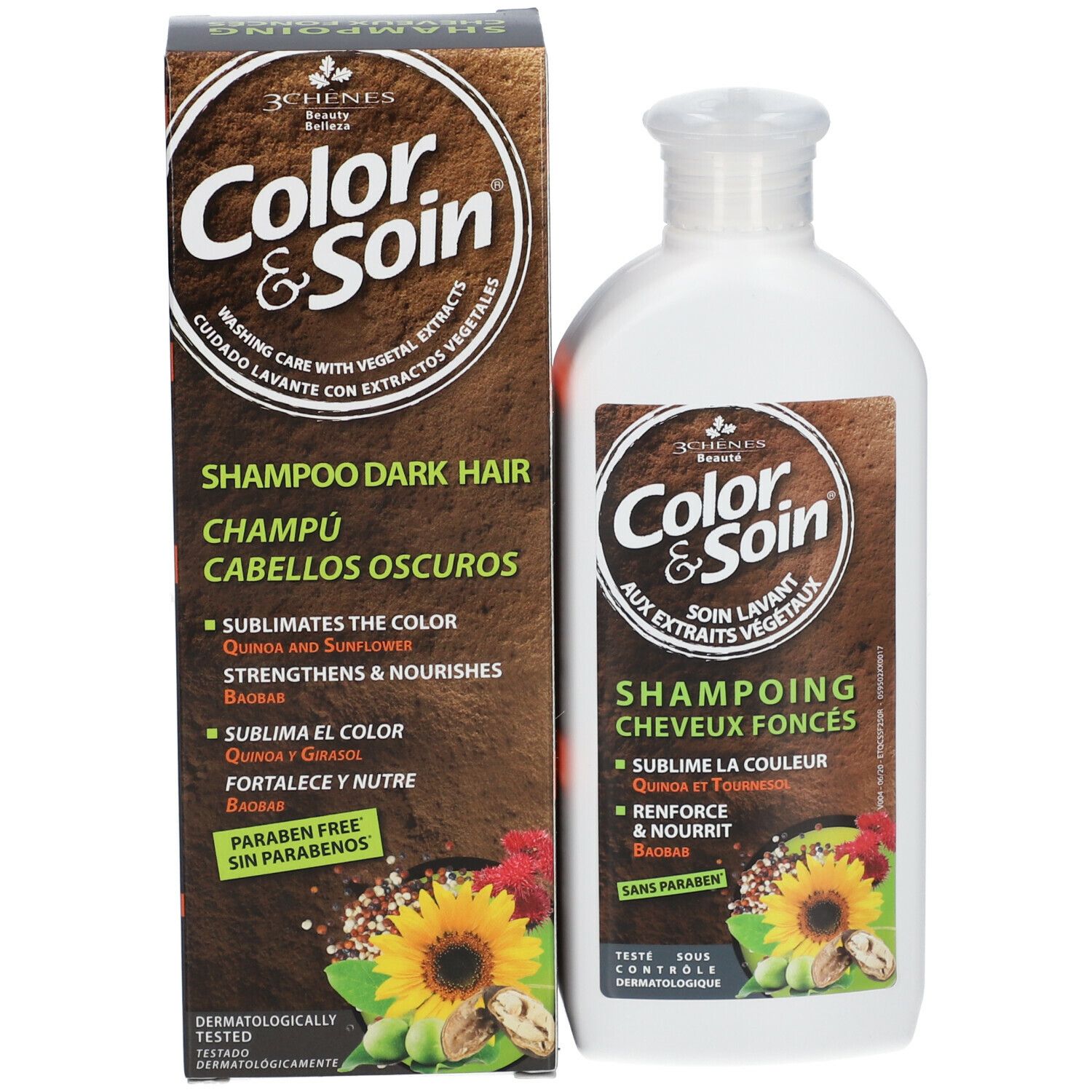 Les 3 Chênes Color & Soin Shampoing cheveux foncés