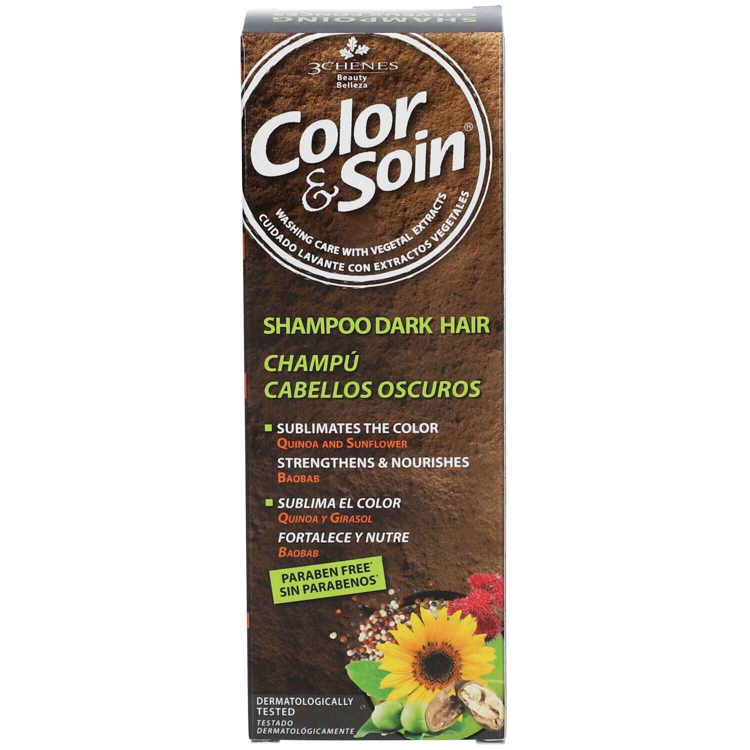 Les 3 Chênes Color & Soin Shampoing cheveux foncés