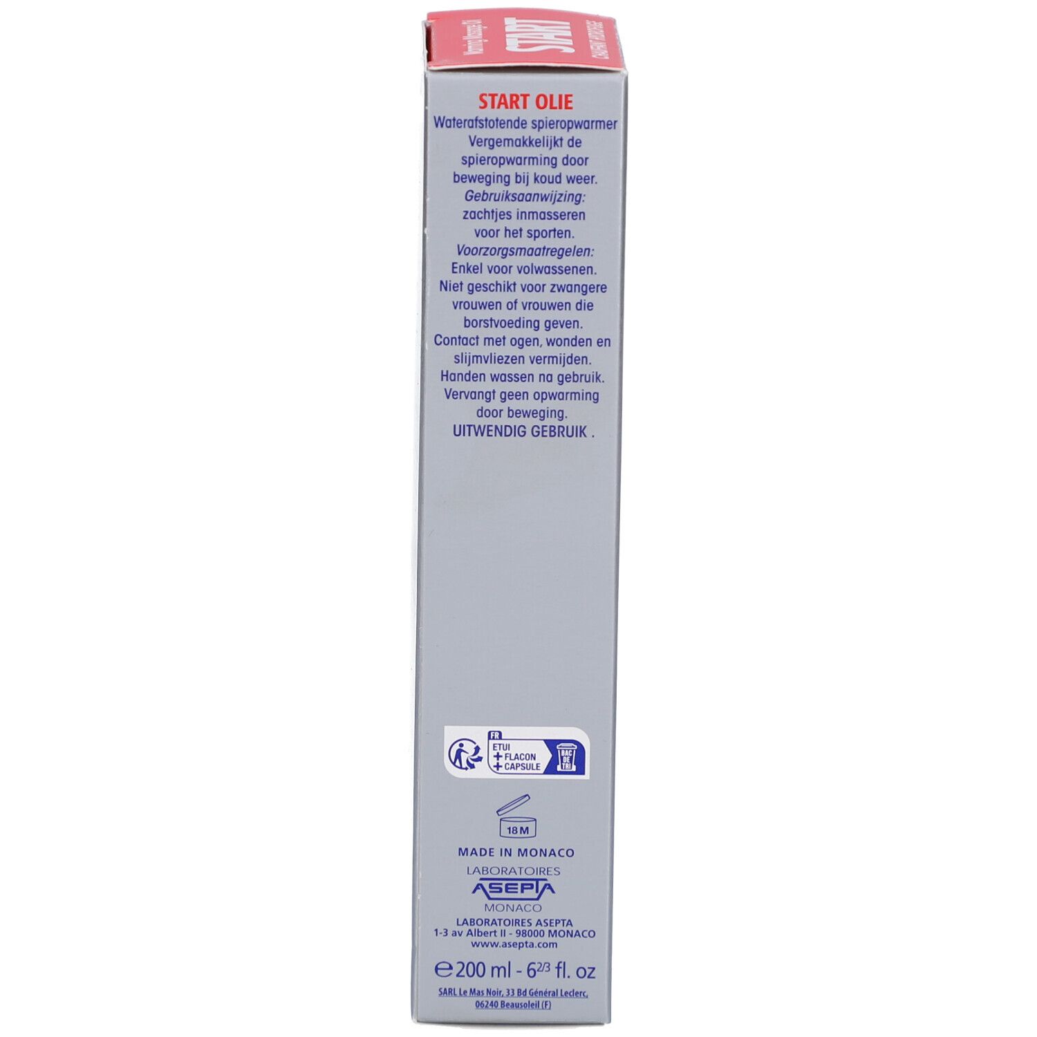 Dos de l'emballage. Texte en allemand. Contient des informations sur le produit et son utilisation.