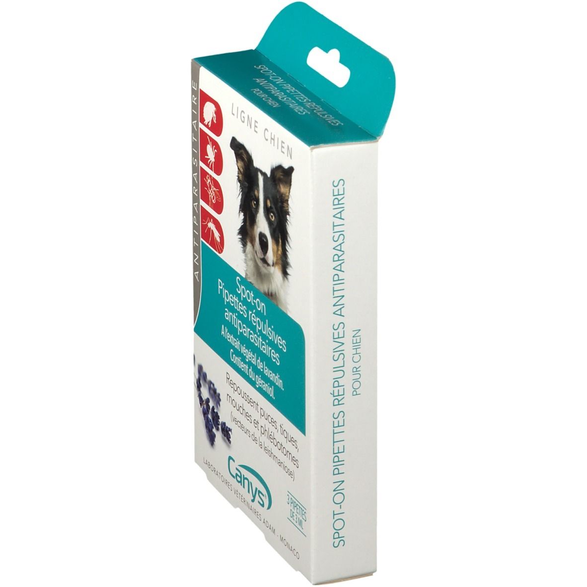 Pipettes répulsives CANYS pour chien: Anti-parasitaires, 3 pipettes de 3ml.