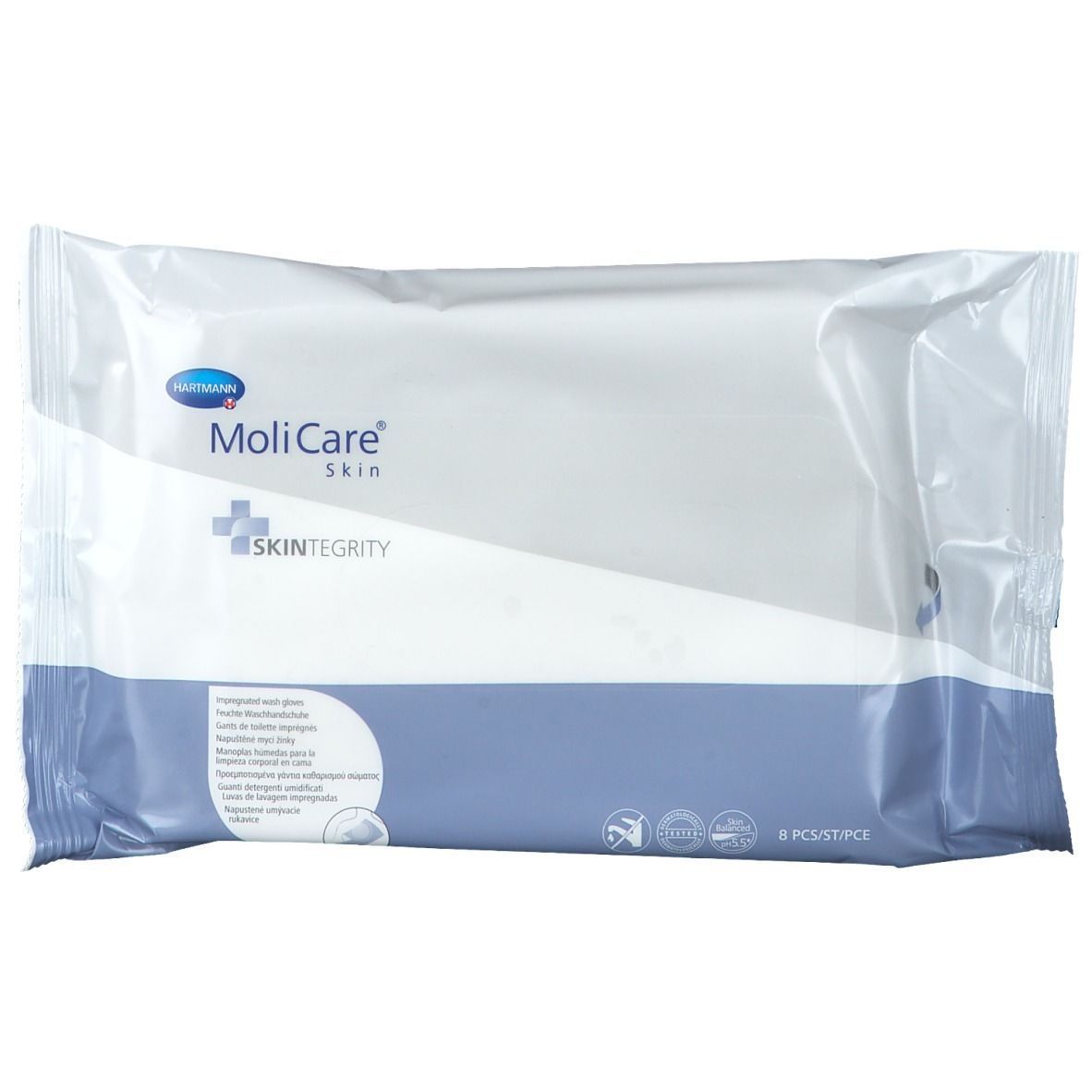 Gants De Toilette Imprégnés MoliCare Skin - Lot De 24 - PH Neutre, Chauffables Au Micro-ondes