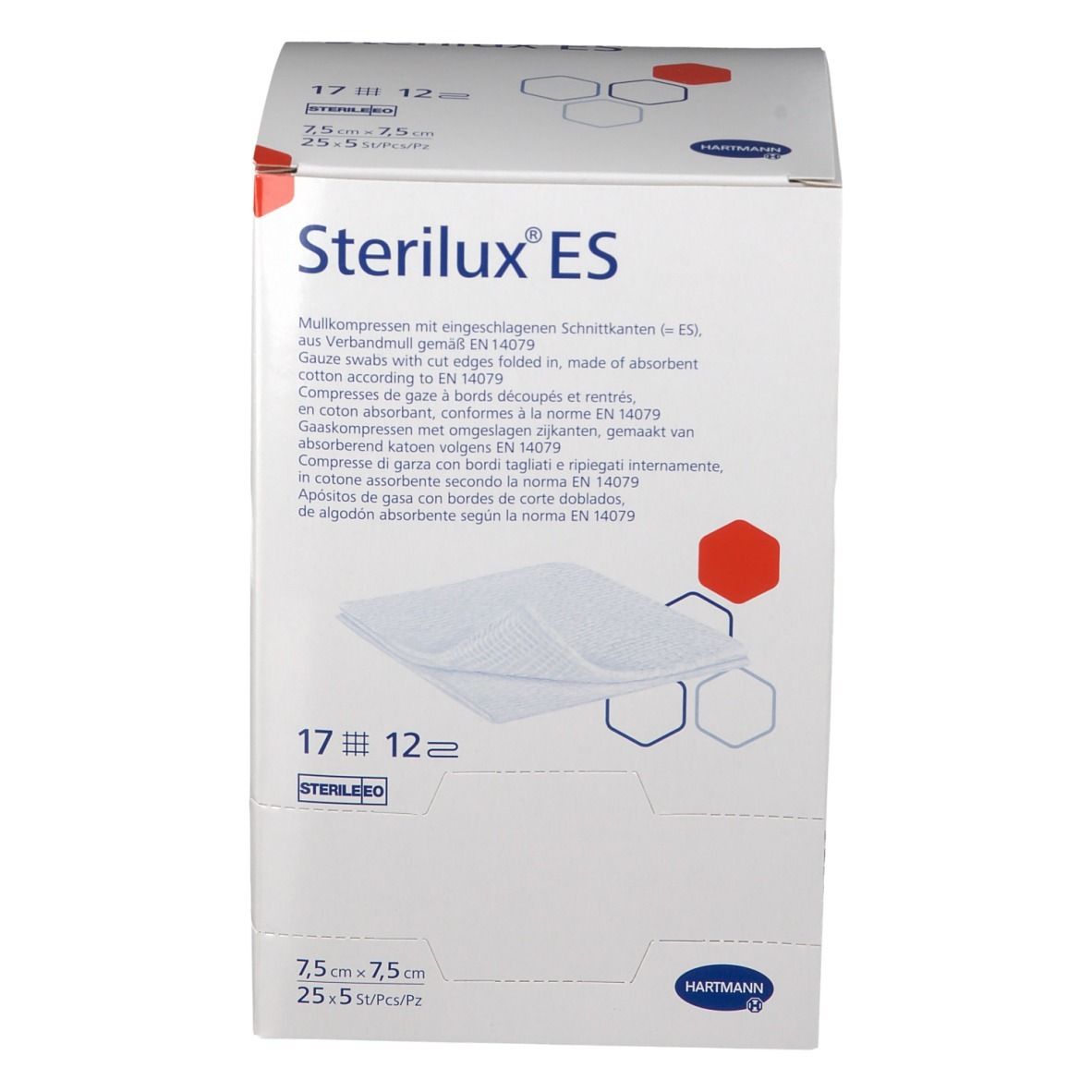 Hartmann Stérilux® ES Compresses de gaze hydrophile 7,5 x 7,5 cm