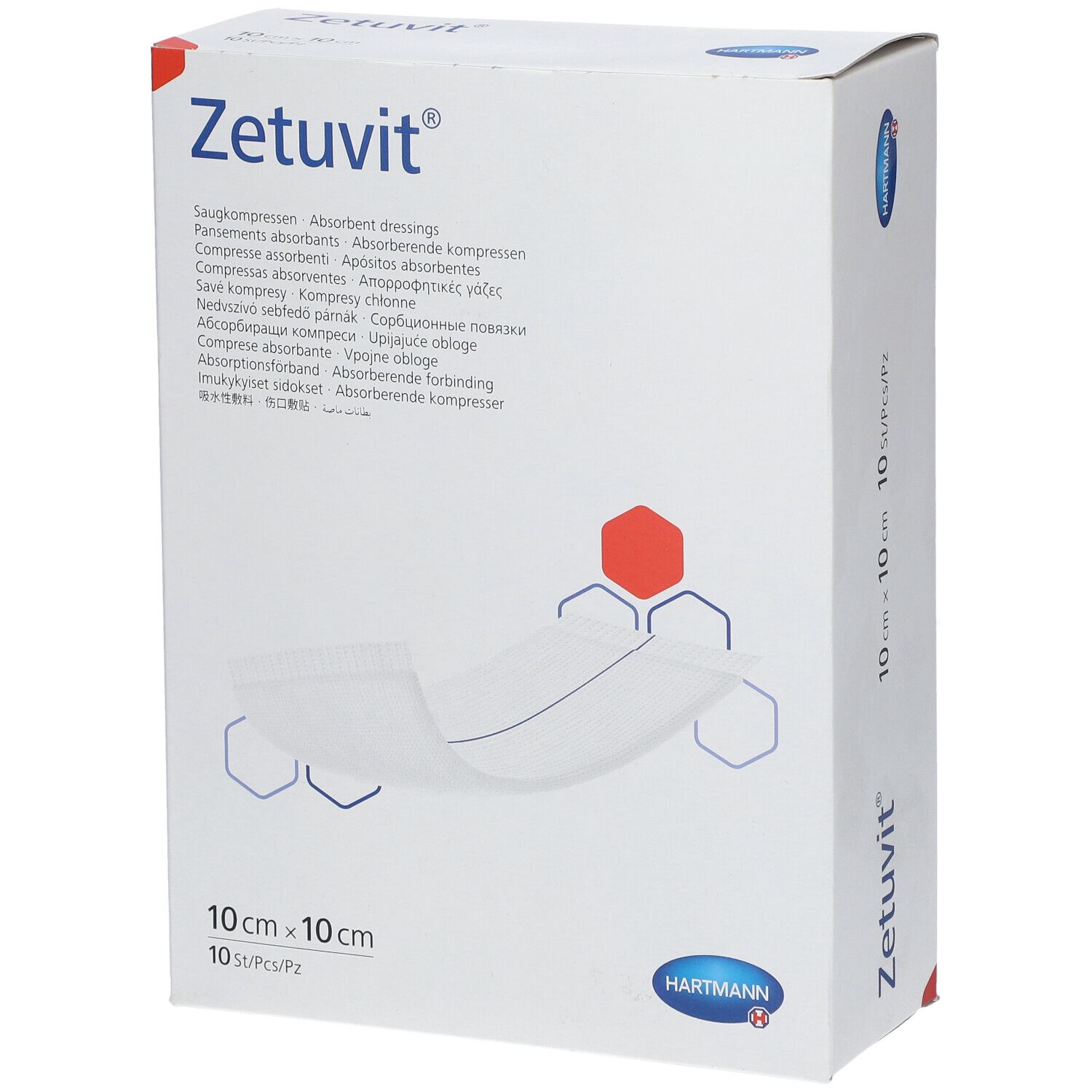 Pansement Zétuvit, 10 cm x 10 cm, 10 pièces