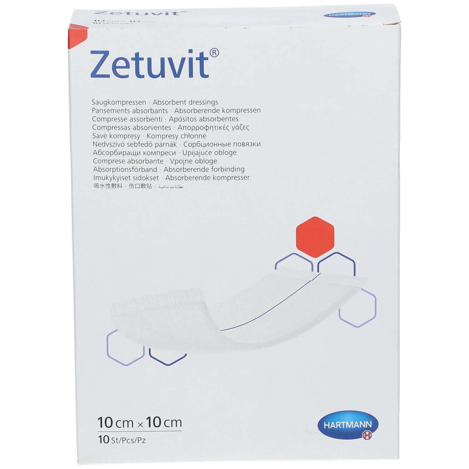 Pansement Zétuvit, 10 cm x 10 cm, 10 pièces