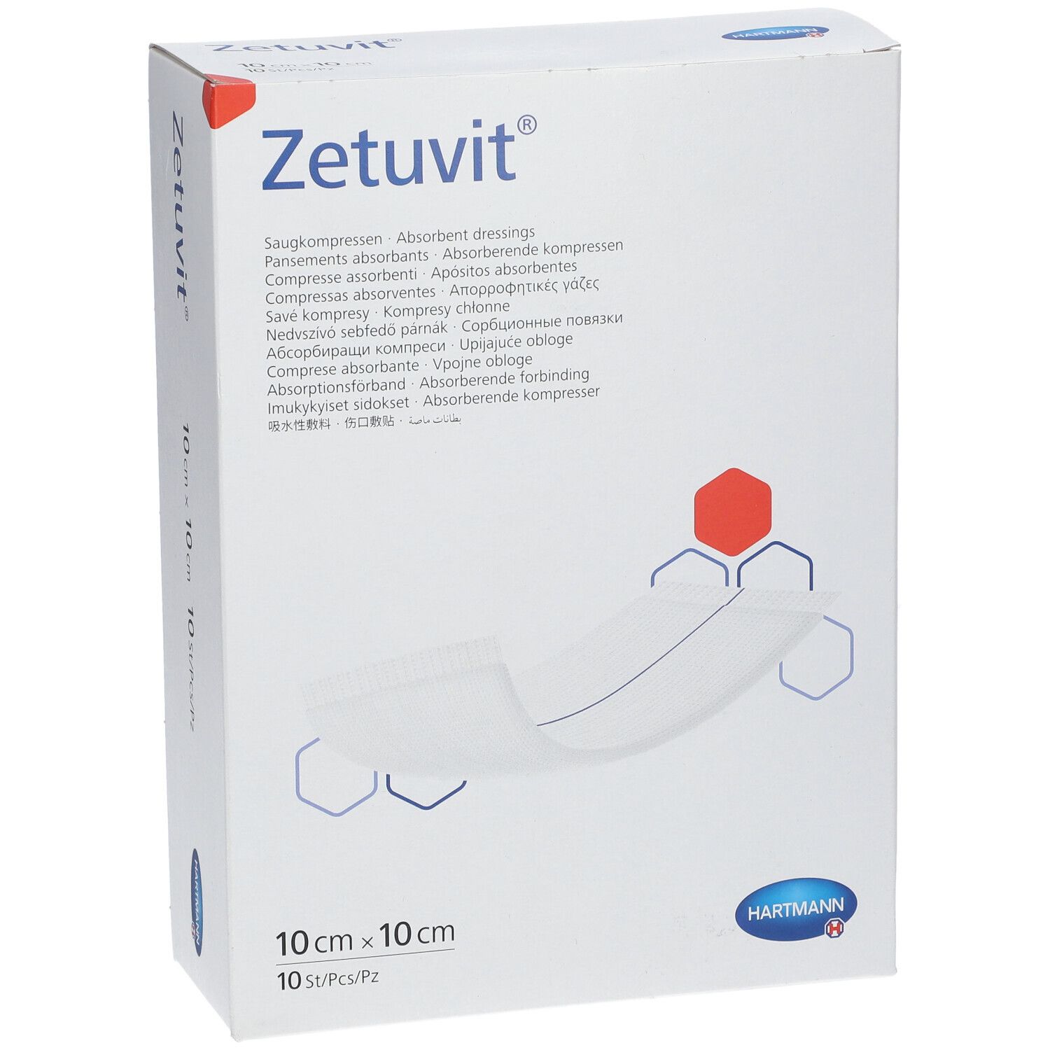 Pansement Zétuvit, 10 cm x 10 cm, 10 pièces