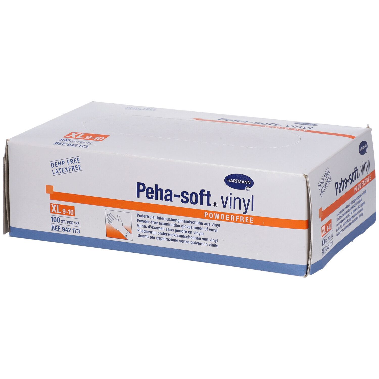 Boîte Hartmann Peha-soft® vinyle non poudré XL. Gants en vinyle, sans poudre. Taille XL 9-10. 100 pièces.