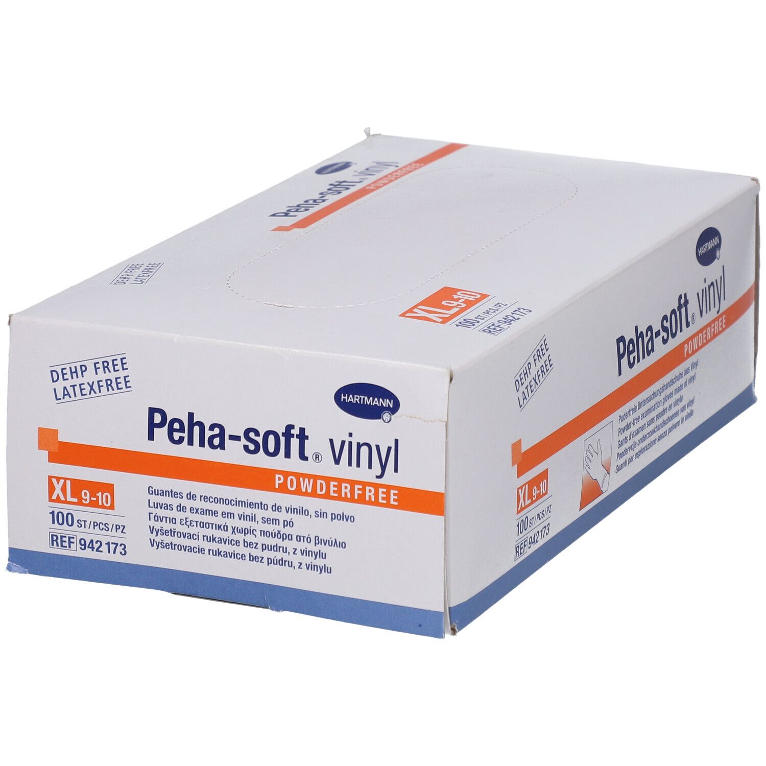 Boîte Hartmann Peha-soft® vinyle non poudré XL. Gants en vinyle, sans poudre. Taille XL 9-10. 100 pièces.